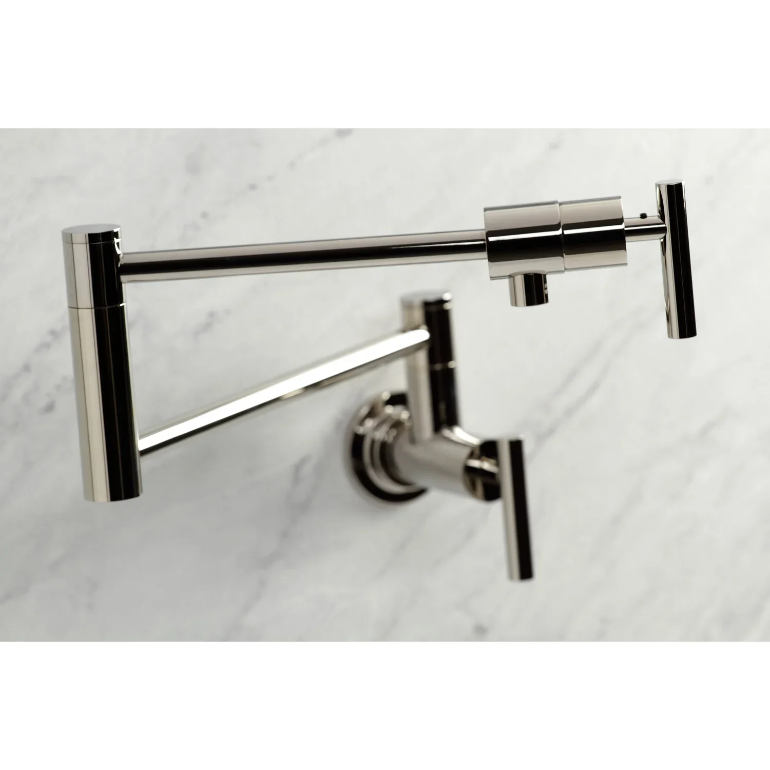 Kingston Brass Manhattan Wall Mount Pot Filler Faucet, Polished Nickel (KS4106CML) - Image 3