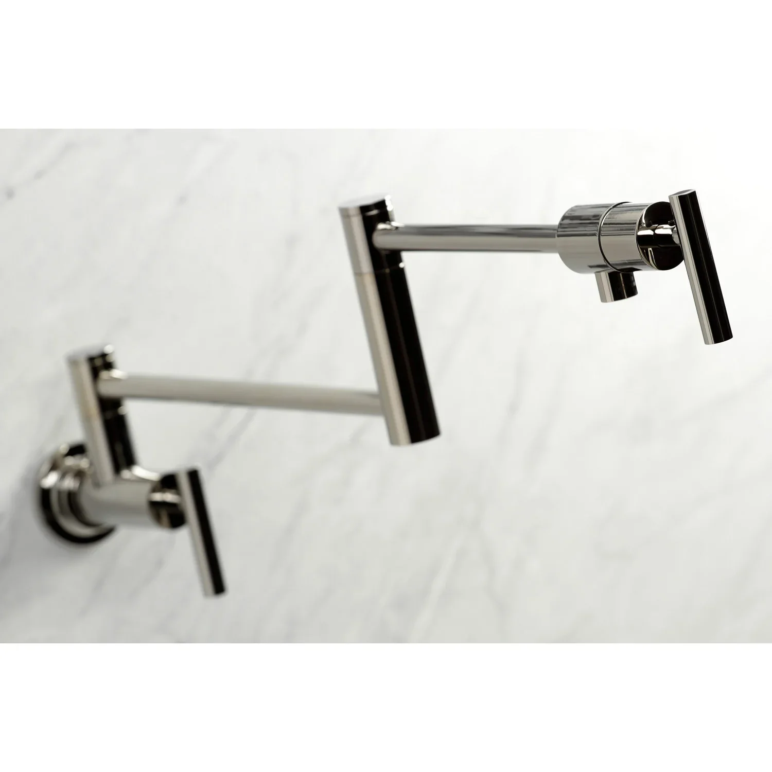 Kingston Brass Manhattan Wall Mount Pot Filler Faucet, Polished Nickel (KS4106CML) - Image 4