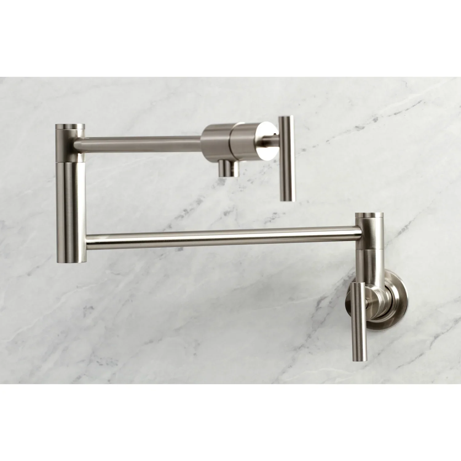 Kingston Brass Manhattan Wall Mount Pot Filler Faucet, Brushed Nickel (KS4108CML) - Image 2
