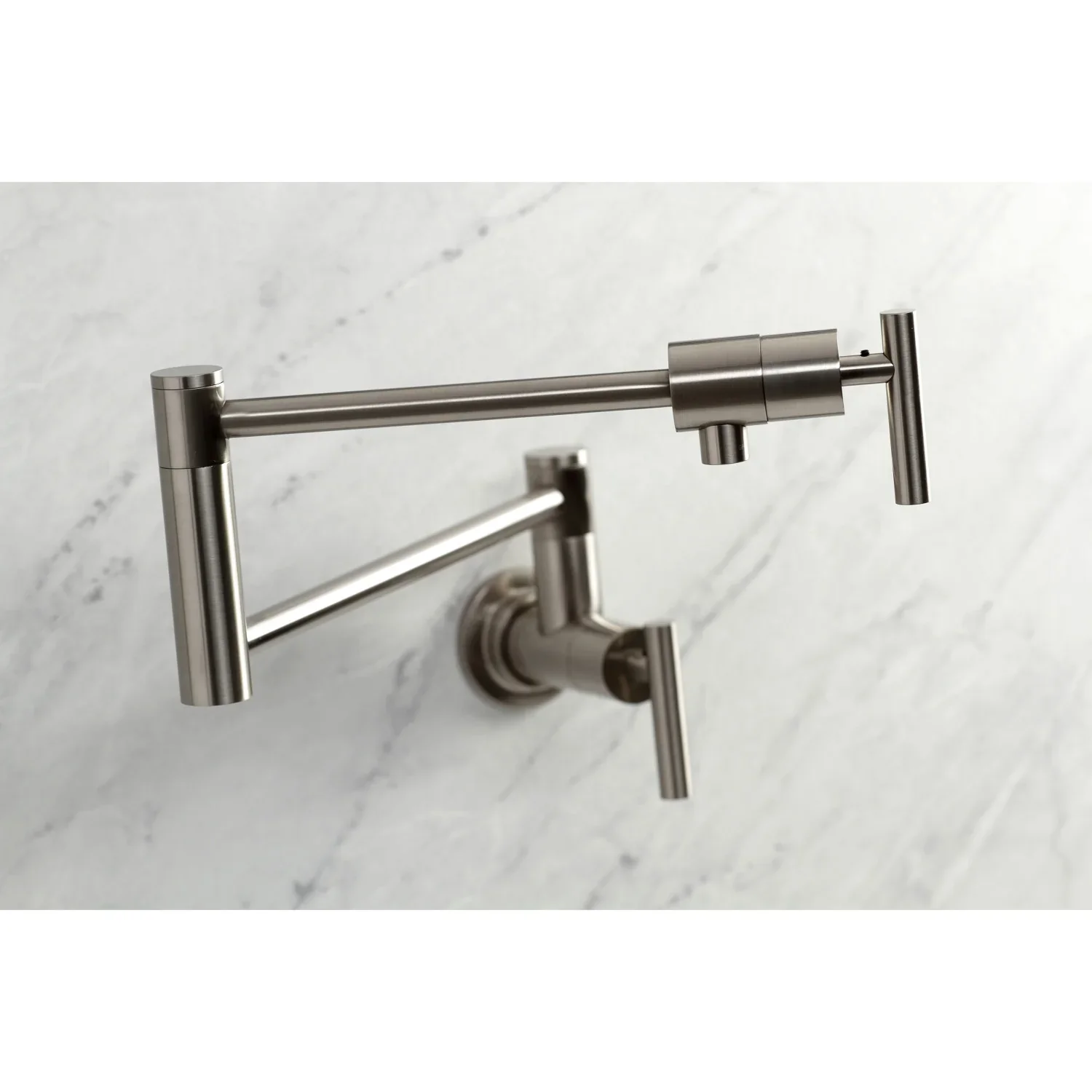 Kingston Brass Manhattan Wall Mount Pot Filler Faucet, Brushed Nickel (KS4108CML) - Image 3