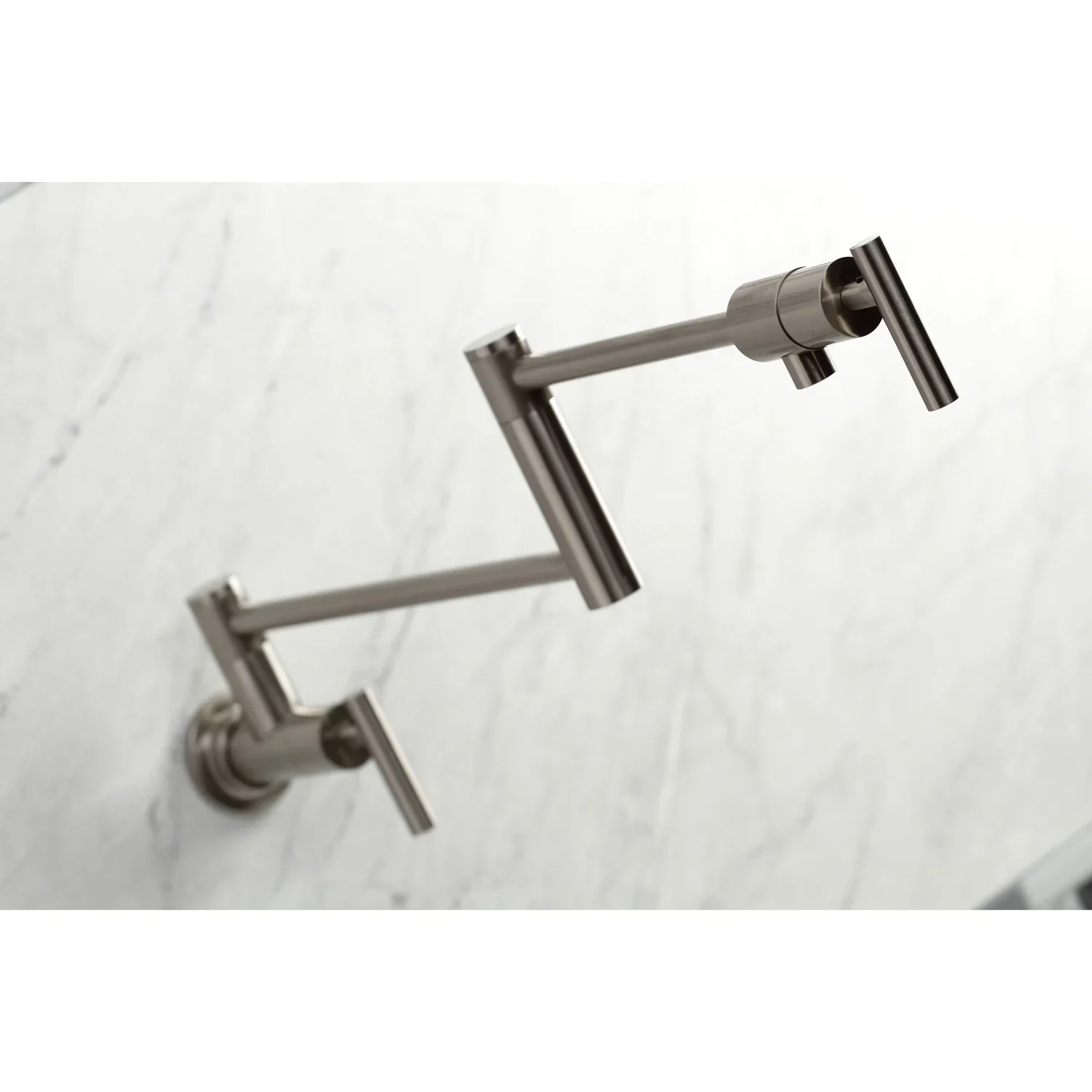 Kingston Brass Manhattan Wall Mount Pot Filler Faucet, Brushed Nickel (KS4108CML) - Image 4