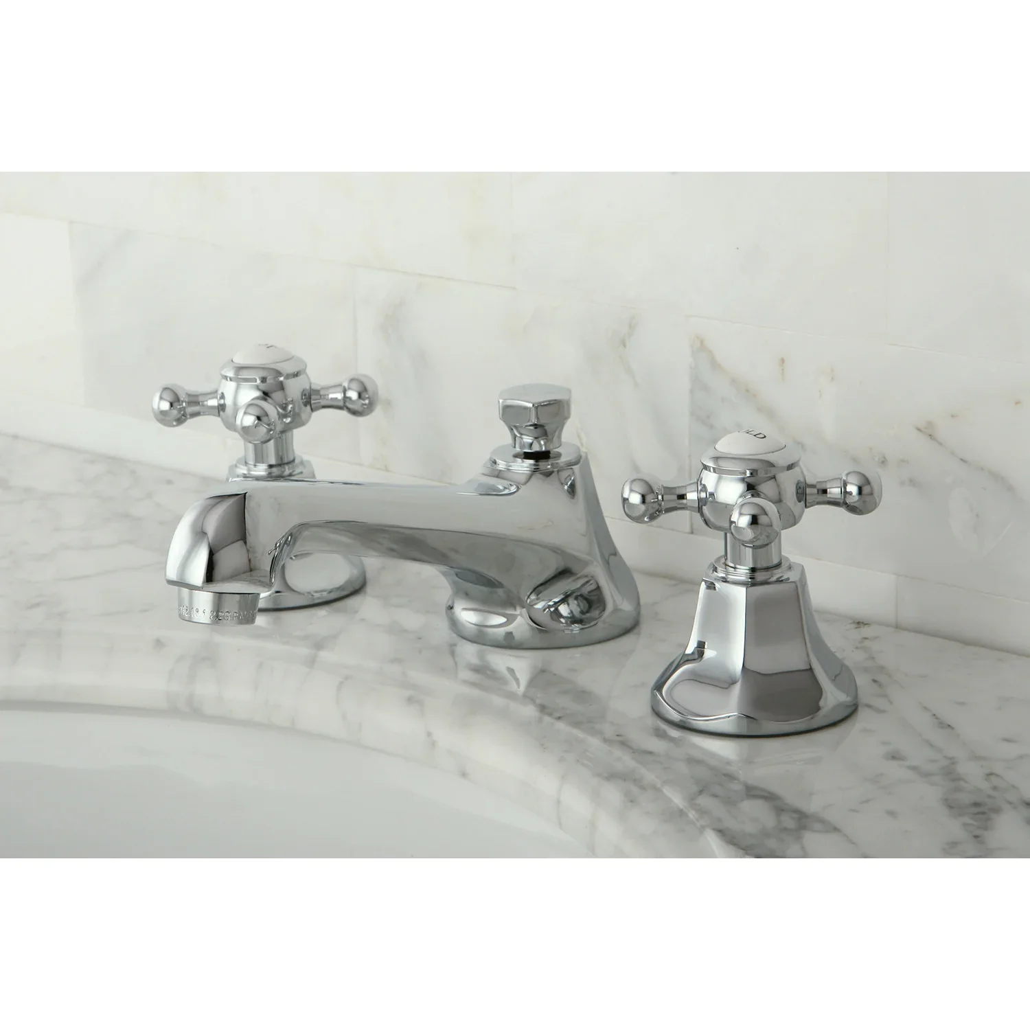 Kingston Brass Metropolitan Widespread Bathroom Faucet with Brass Pop-Up, Polished Chrome (KS4461BX) - Image 3