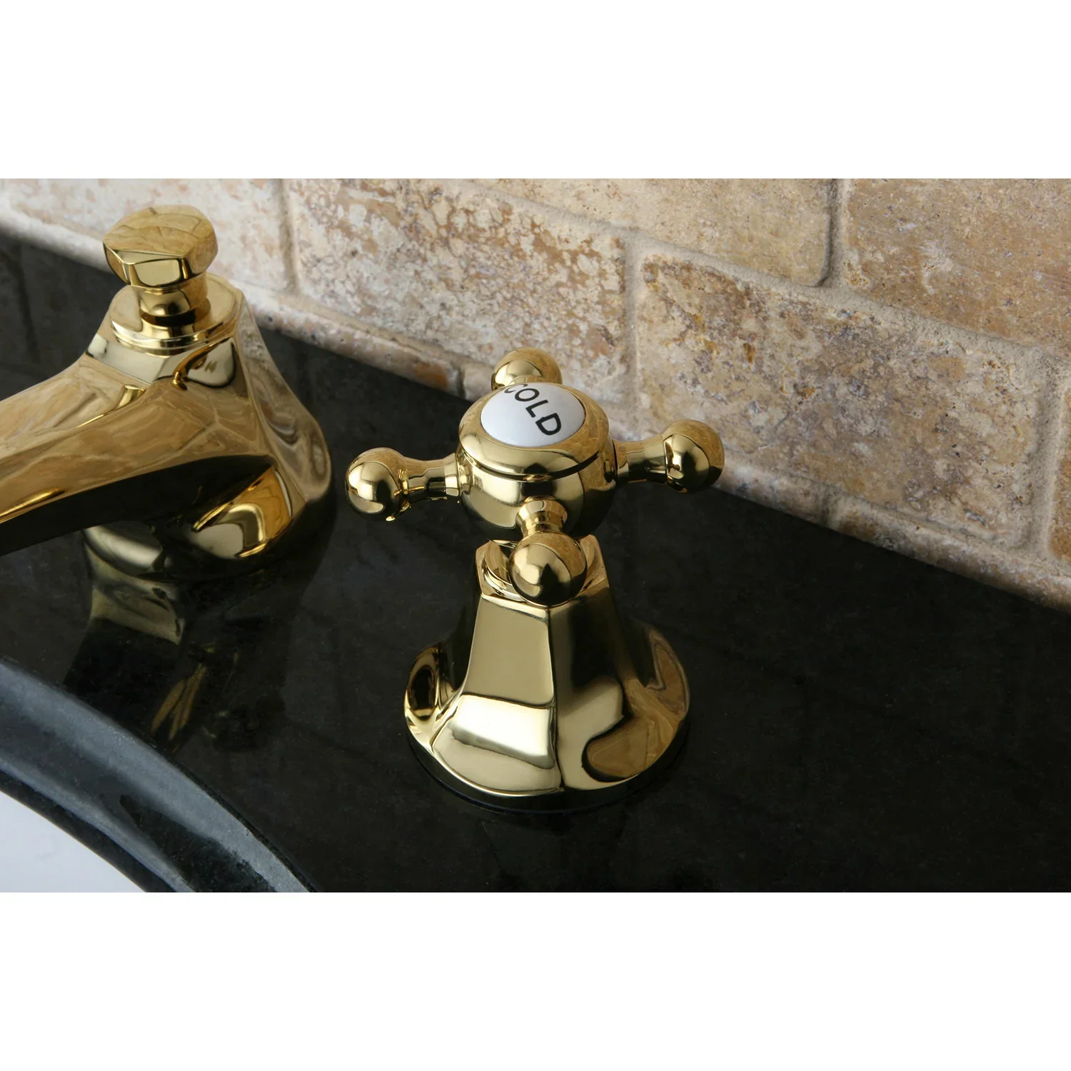Kingston Brass Metropolitan Widespread Bathroom Faucet with Brass Pop-Up, Polished Brass (KS4462BX) - Image 4