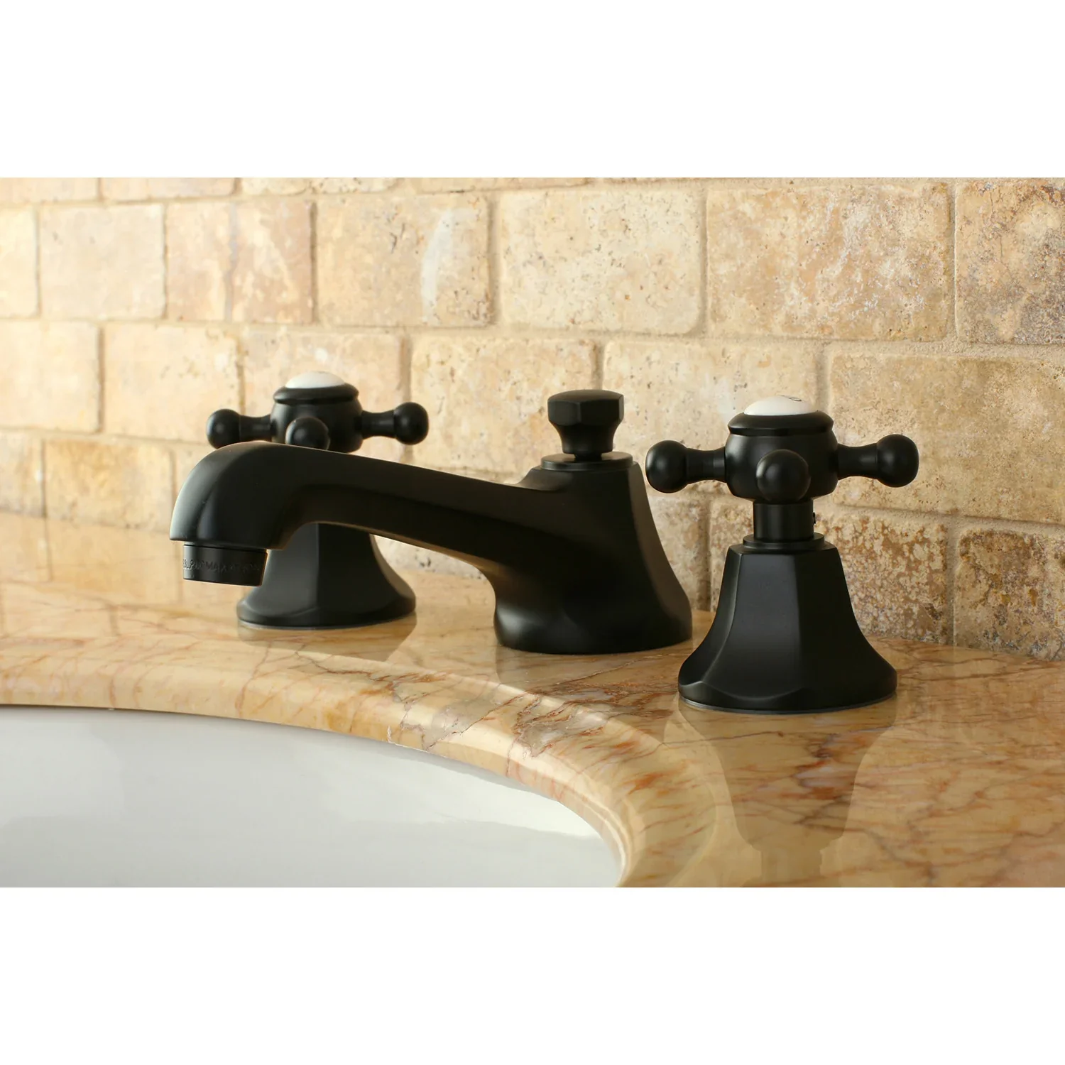 Kingston Brass Metropolitan Widespread Bathroom Faucet with Brass Pop-Up, Oil Rubbed Bronze (KS4465BX) - Image 3