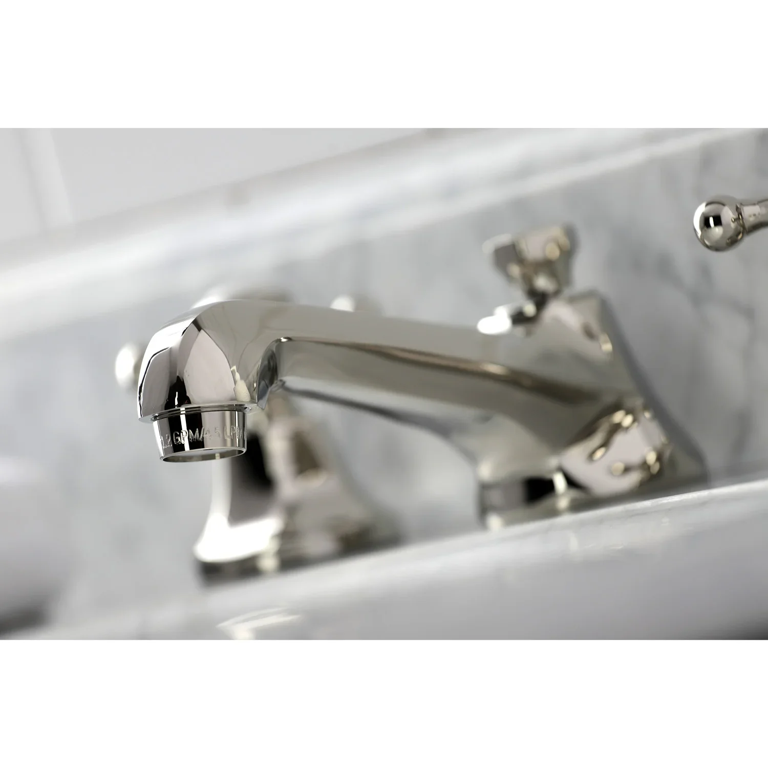 Kingston Brass Metropolitan Widespread Bathroom Faucet with Brass Pop-Up, Polished Nickel (KS4466BX) - Image 7