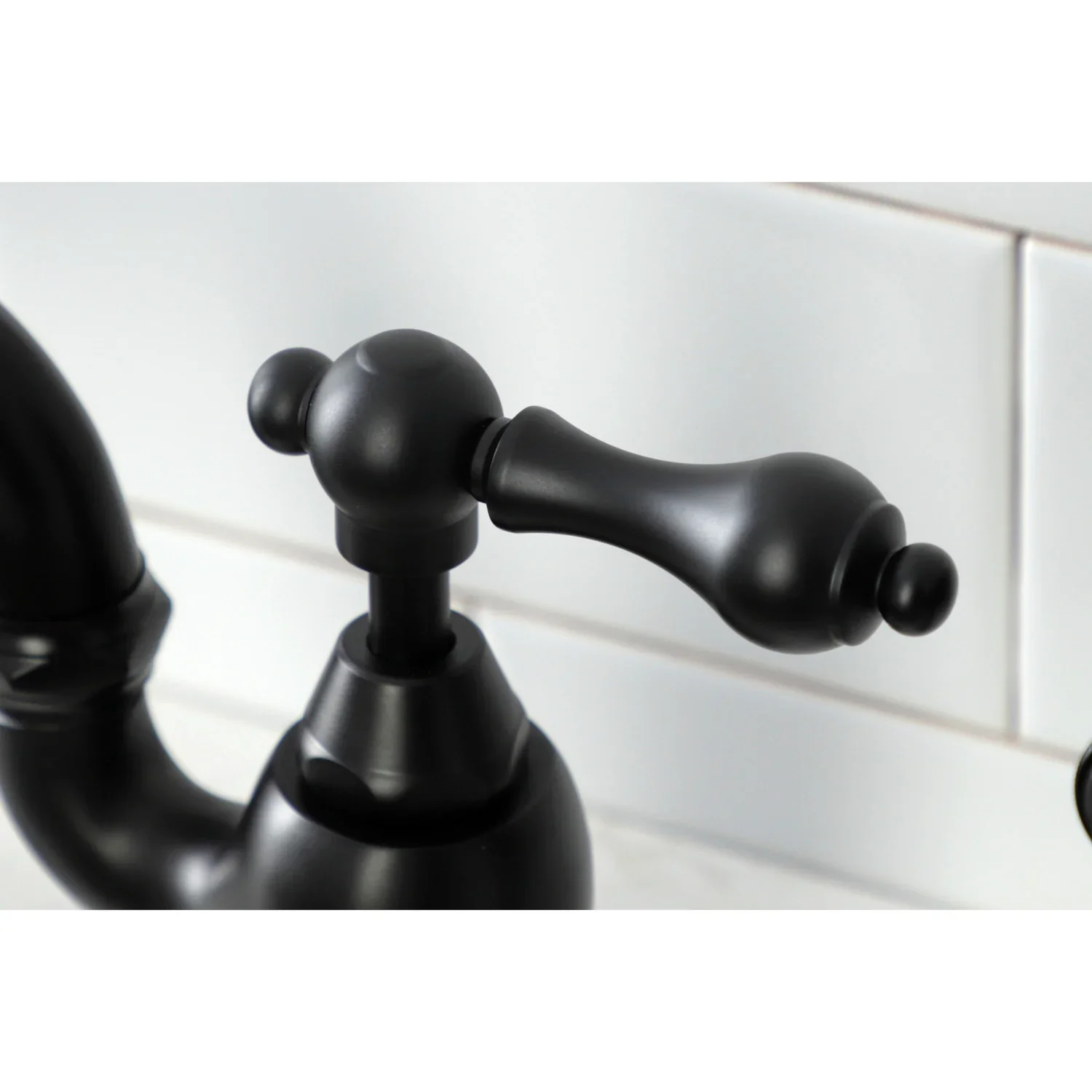 Kingston Brass English Country Bridge Kitchen Faucet with Brass Side Sprayer, Matte Black (KS7750ALBS) - Image 6