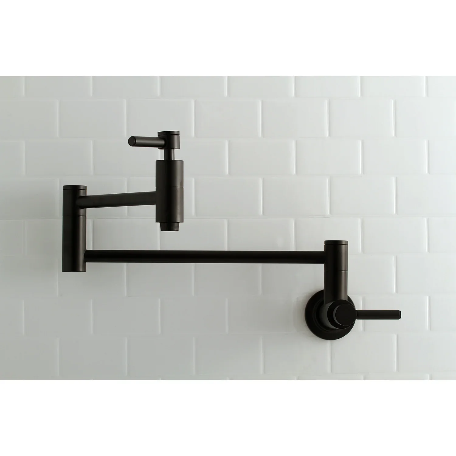Kingston Brass Concord Wall Mount Pot Filler Faucet, Matte Black (KS8100DL) - Image 2
