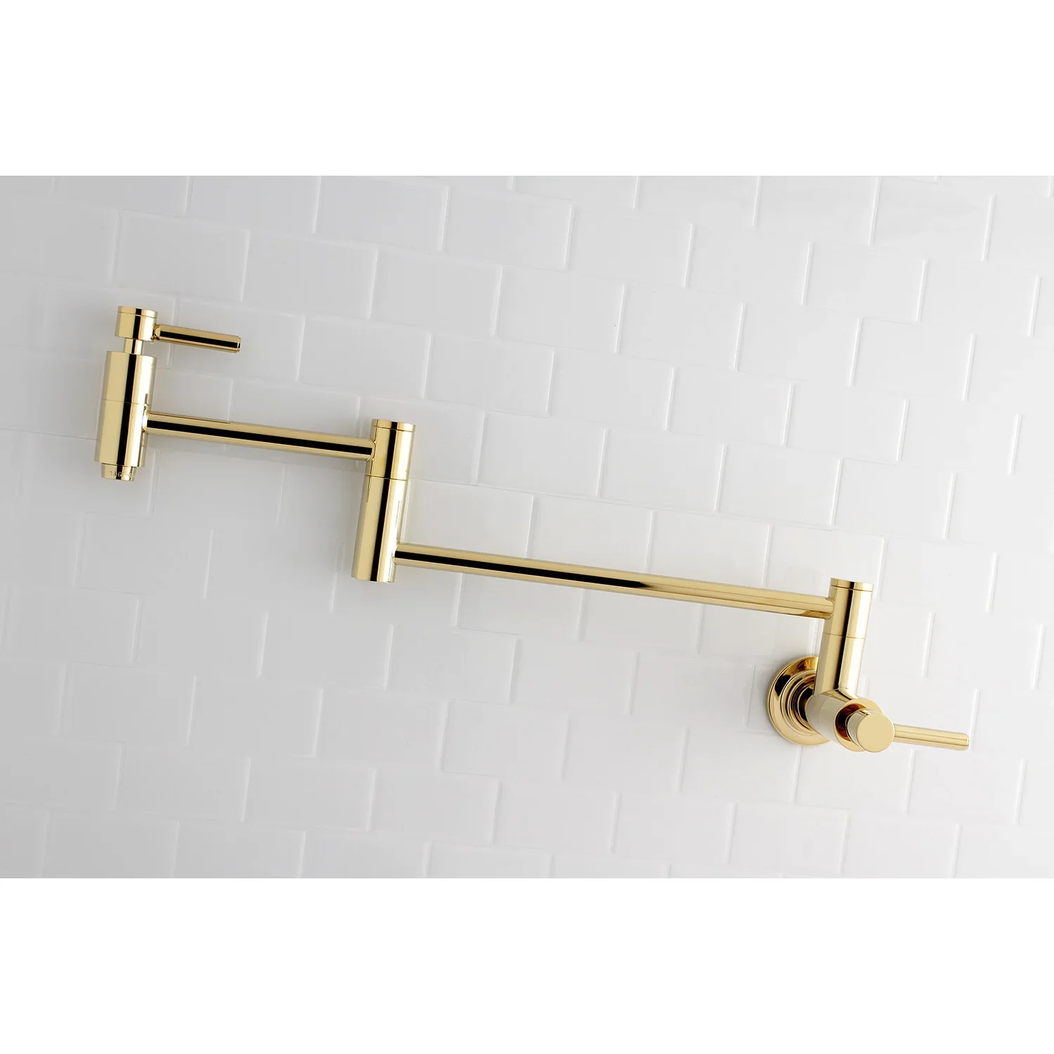 Kingston Brass Concord Wall Mount Pot Filler Faucet, Polished Brass (KS8102DL) - Image 2