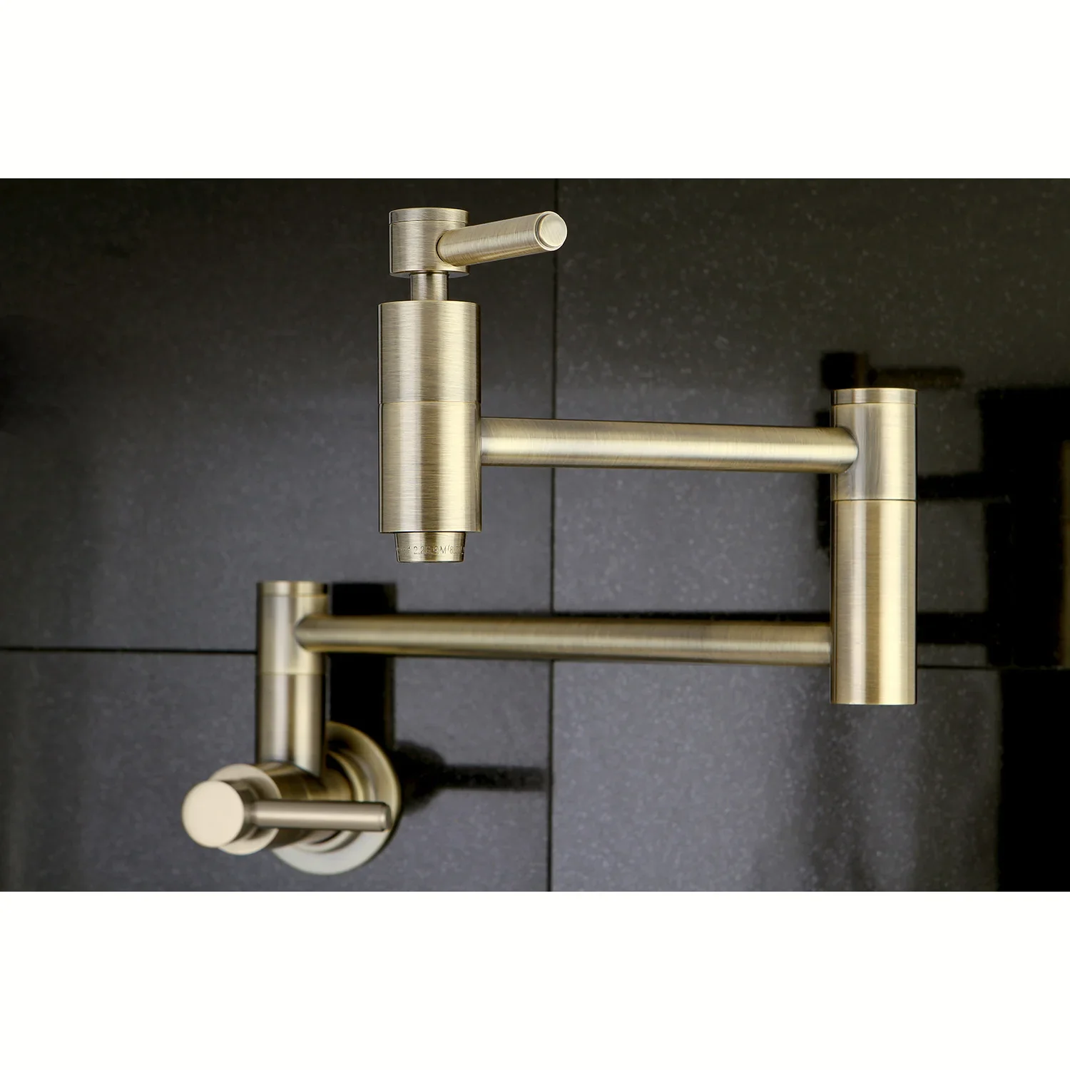 Kingston Brass Concord Wall Mount Pot Filler Faucet, Antique Brass (KS8103DL) - Image 4