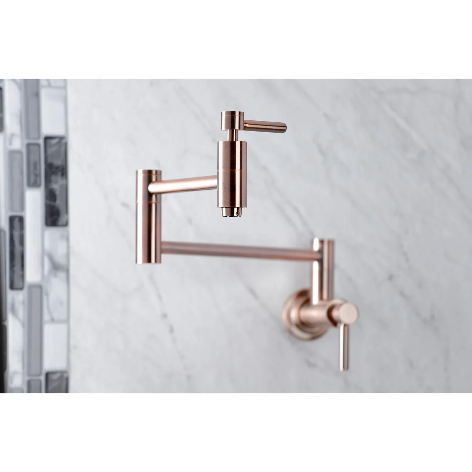 Kingston Brass Concord Wall Mount Pot Filler Faucet, Antique Copper (KS810DLAC) - Image 2