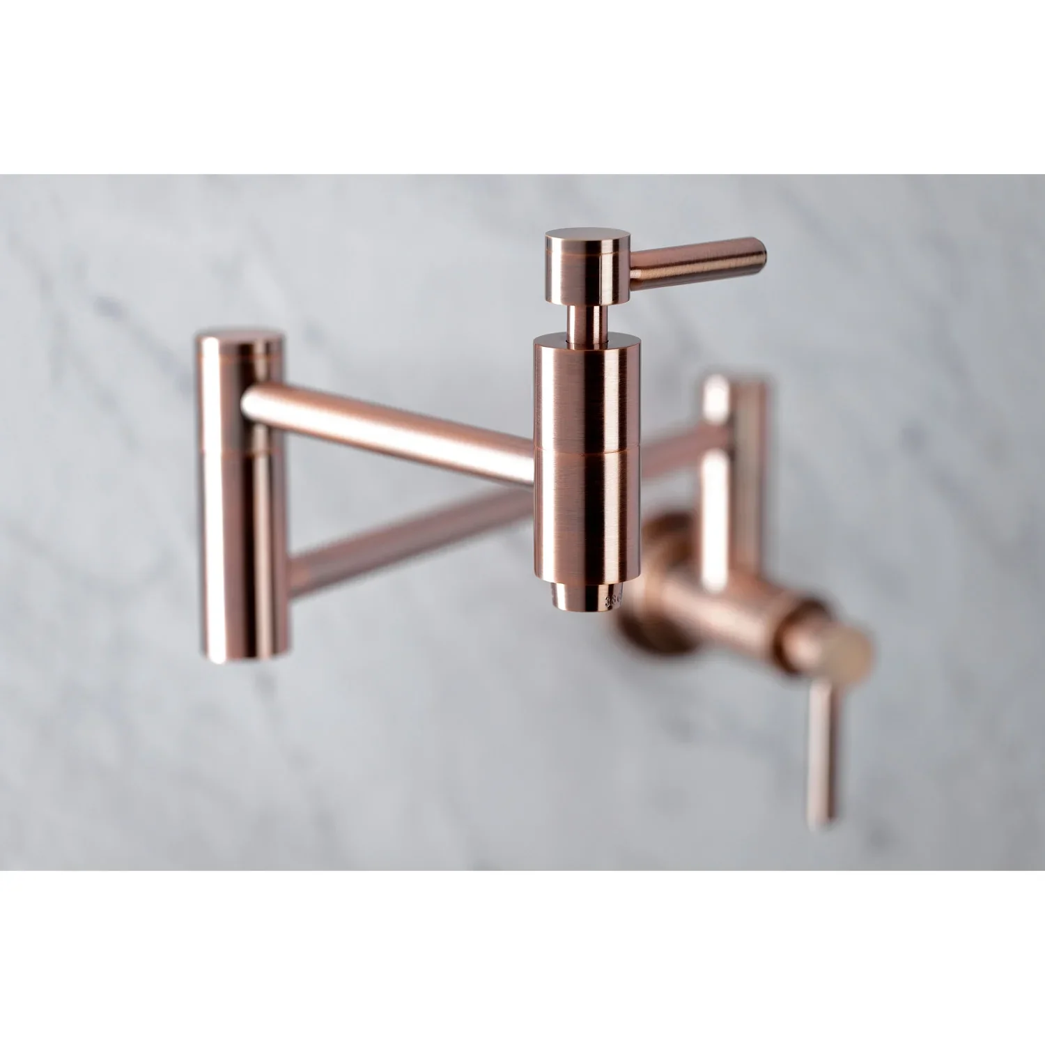Kingston Brass Concord Wall Mount Pot Filler Faucet, Antique Copper (KS810DLAC) - Image 3