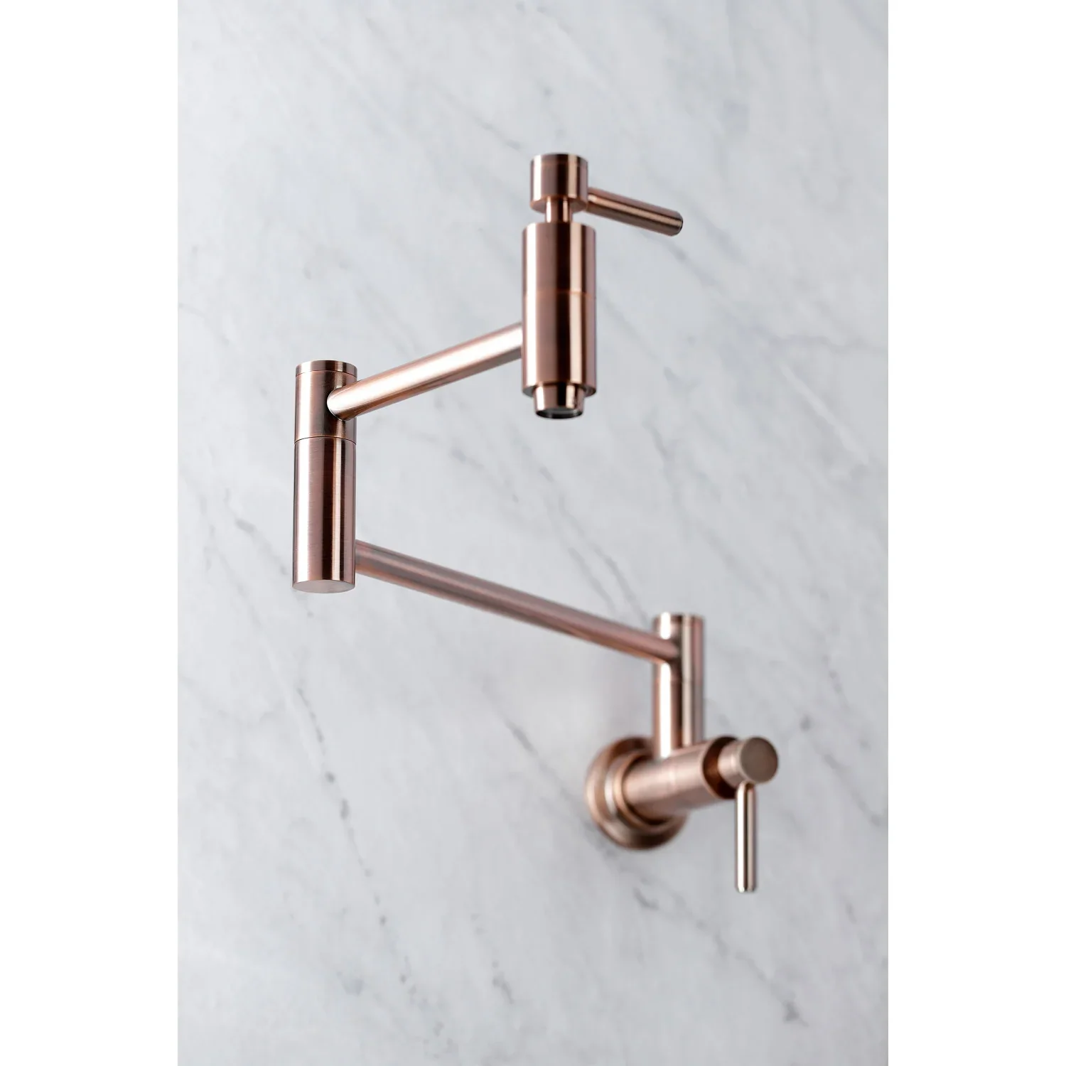 Kingston Brass Concord Wall Mount Pot Filler Faucet, Antique Copper (KS810DLAC) - Image 4