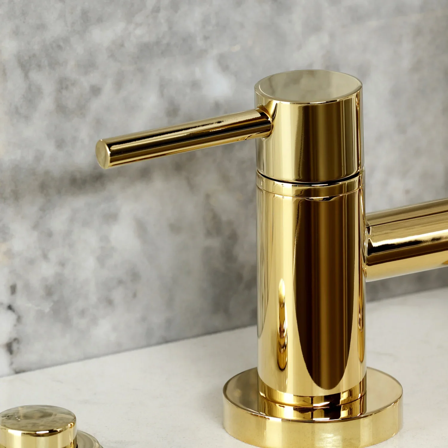 Kingston Brass Concord Bridge Kitchen Faucet with Brass Side Sprayer, Polished Brass (KS8282DLBS) - Image 5