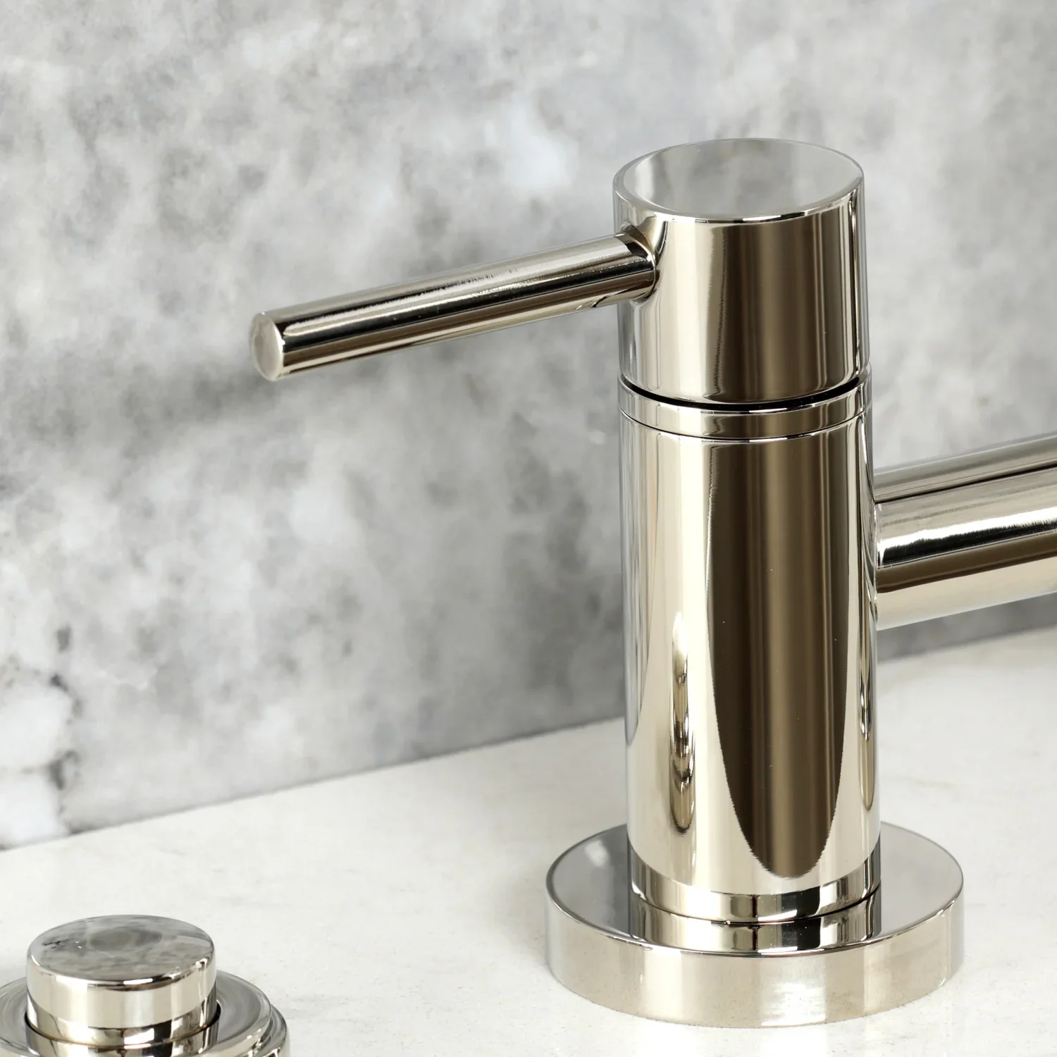 Kingston Brass Concord Bridge Kitchen Faucet with Brass Side Sprayer, Polished Nickel (KS8286DLBS) - Image 4