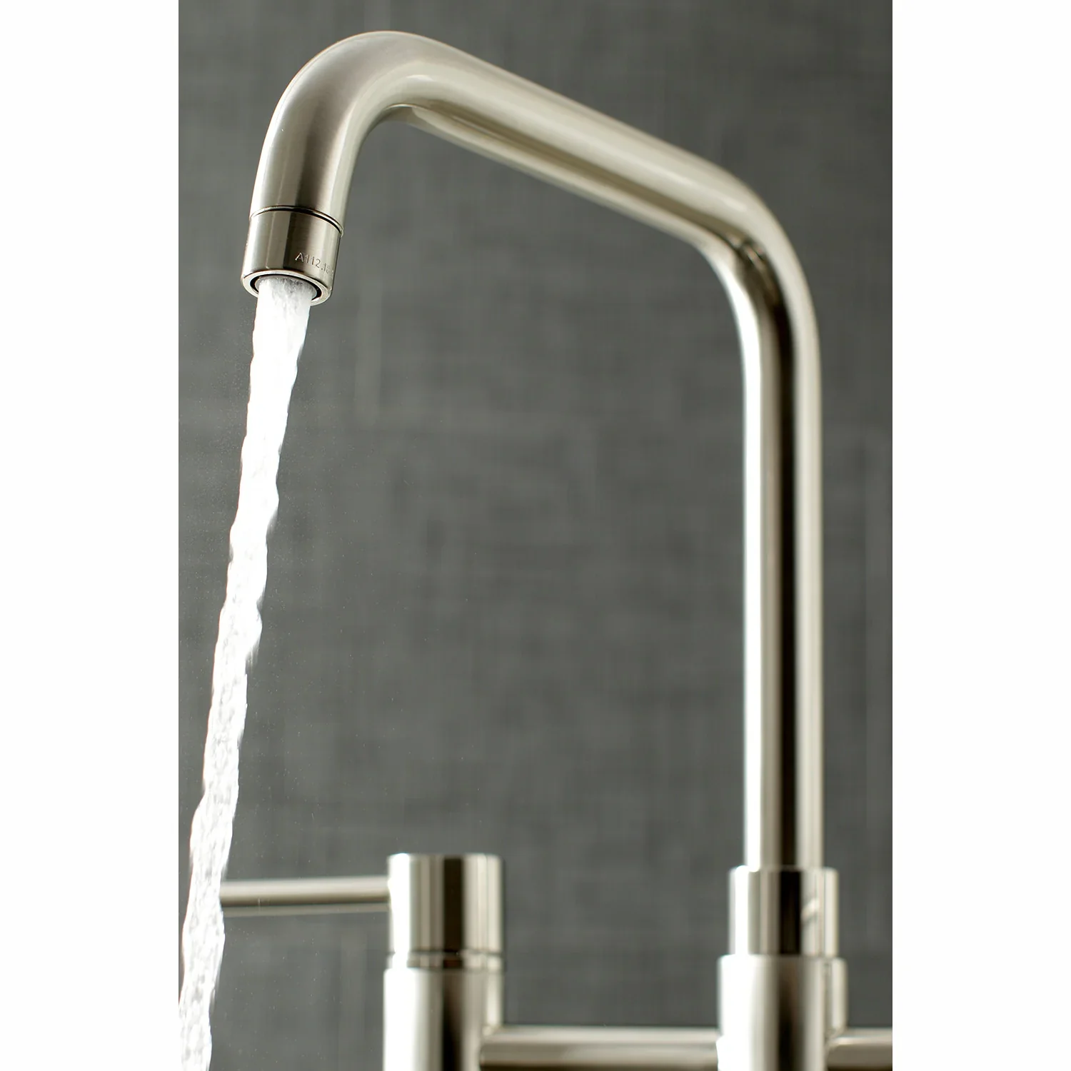 Kingston Brass Concord Bridge Kitchen Faucet with Brass Side Sprayer, Brushed Nickel (KS8288DLBS) - Image 8