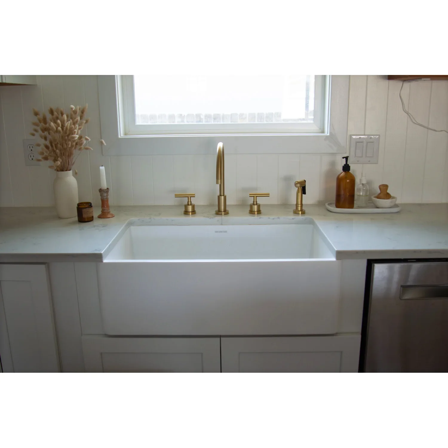 Kingston Brass Manhattan Double-Handle Widespread Kitchen Faucet with Brass Sprayer, Brushed Brass (KS8727CMLBS) - Image 2
