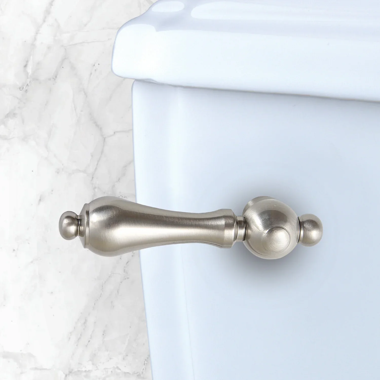 Kingston Brass Restoration Front Mount Toilet Tank Lever, Left/Right Installation, Brushed Nickel (KTAL38) - Image 2