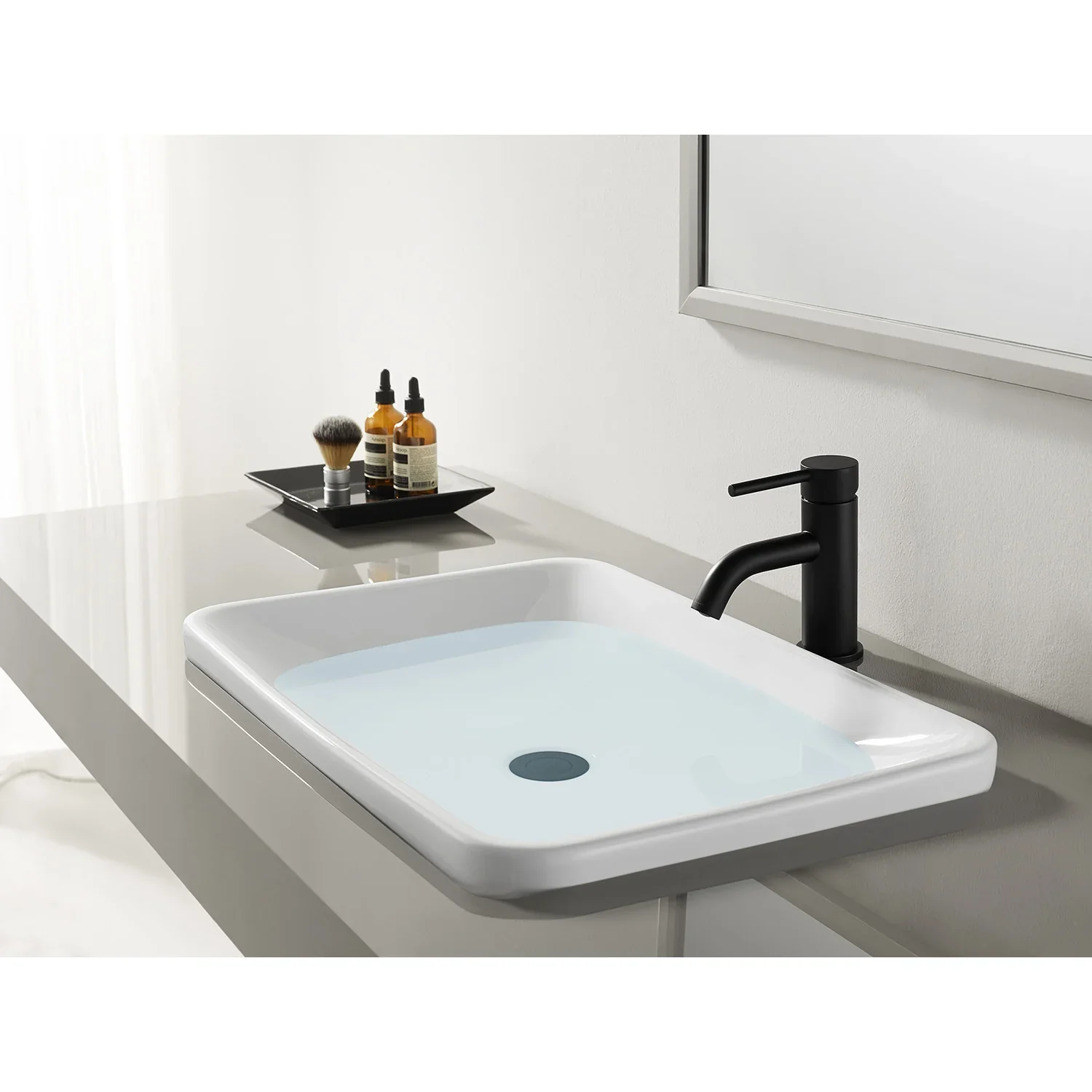 Kingston Brass Concord One-Handle Single-Hole Bathroom Faucet with Push Pop-Up Drain, Matte Black (LS8220DL) - Image 2