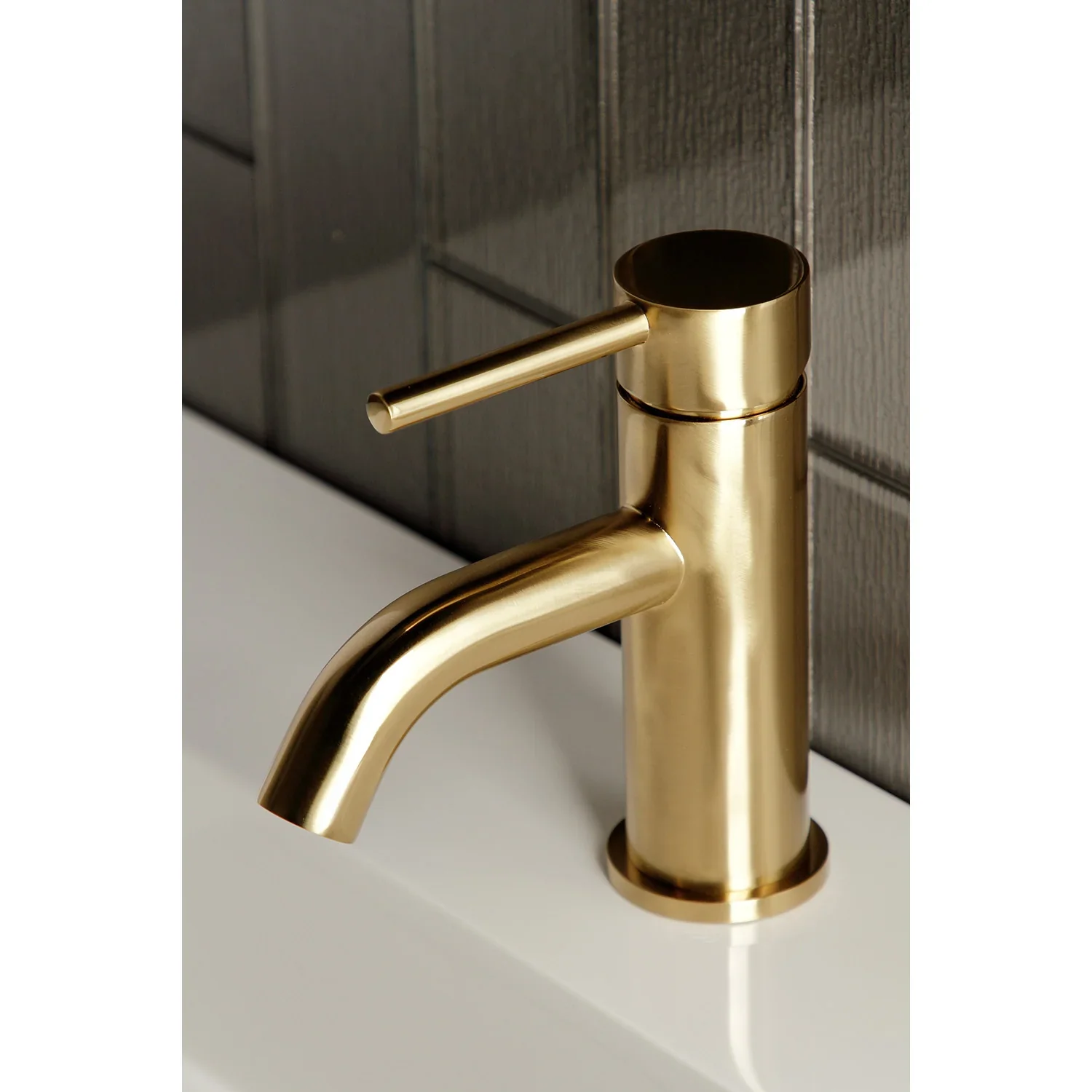 Kingston Brass Concord One-Handle Single-Hole Bathroom Faucet with Push Pop-Up Drain, Brushed Brass (LS8223DL) - Image 4