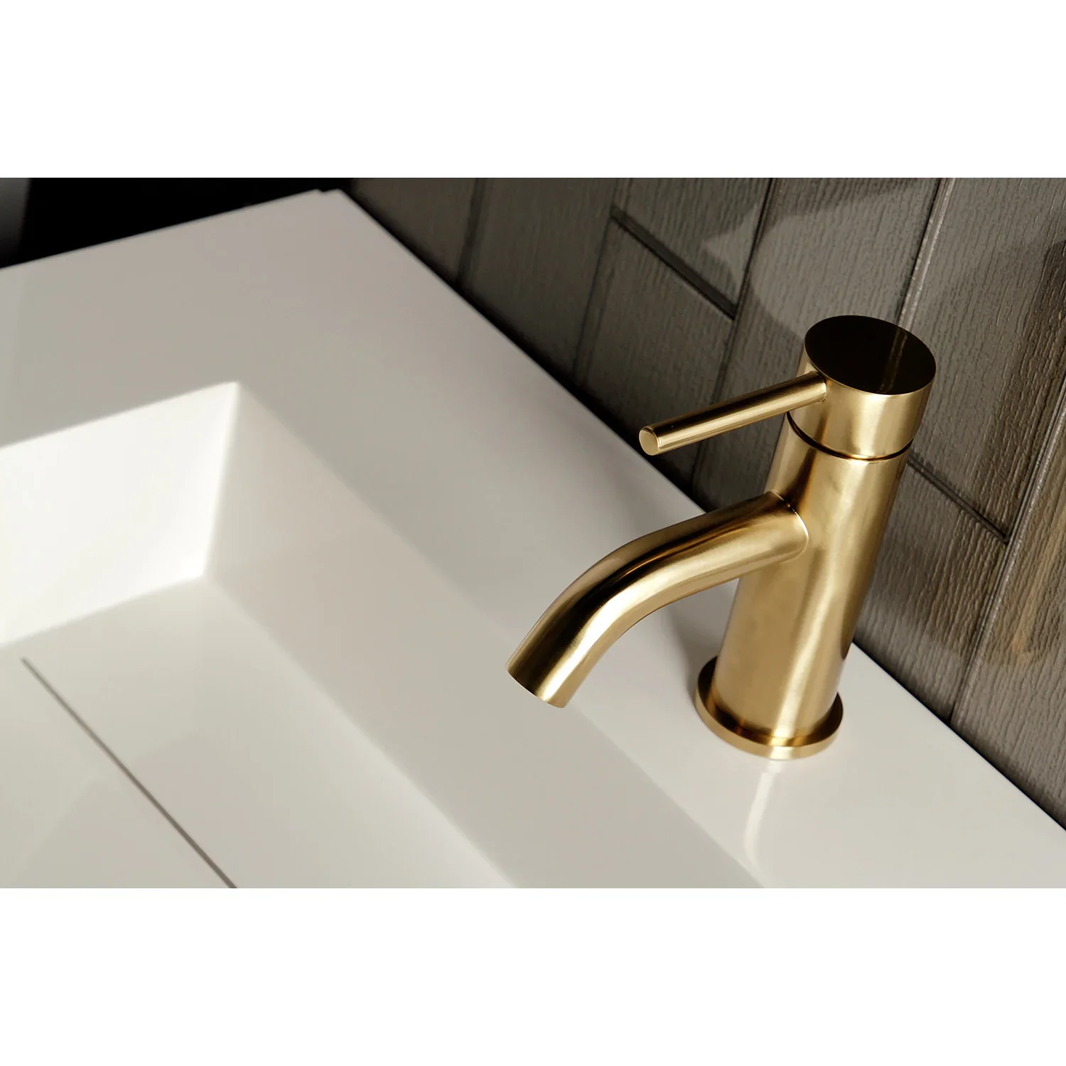 Kingston Brass Concord One-Handle Single-Hole Bathroom Faucet with Push Pop-Up Drain, Brushed Brass (LS8223DL) - Image 5