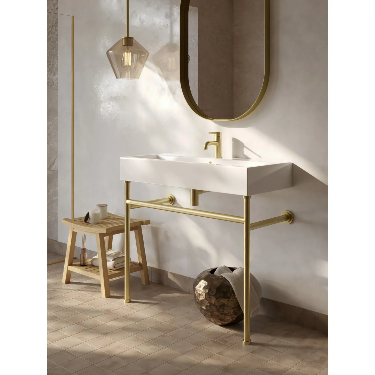 Kingston Brass Concord One-Handle Single-Hole Bathroom Faucet with Push Pop-Up Drain, Brushed Brass (LS8223DL) - Image 9