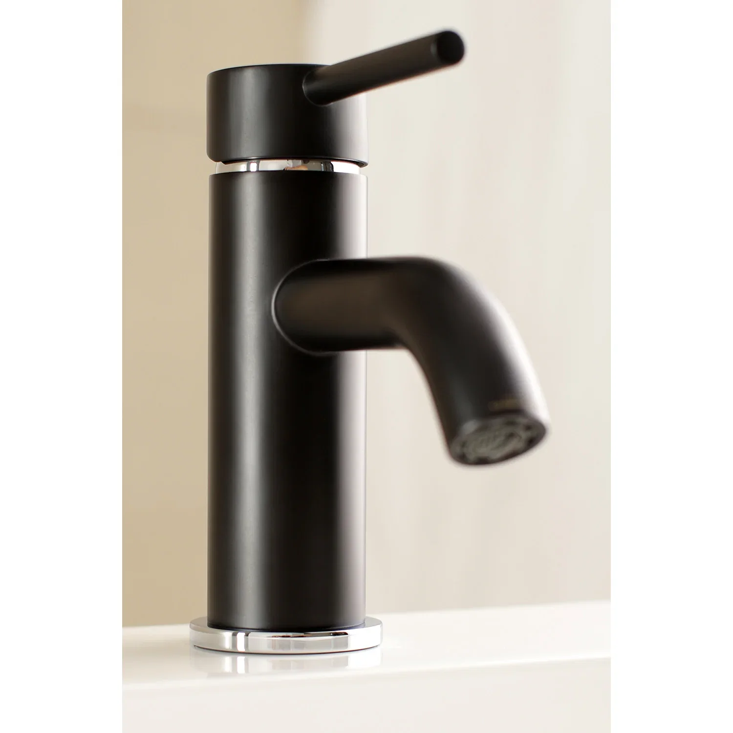 Kingston Brass Concord One-Handle Single-Hole Bathroom Faucet with Push Pop-Up Drain, Matte Black/Polished Chrome (LS8227DL) - Image 5