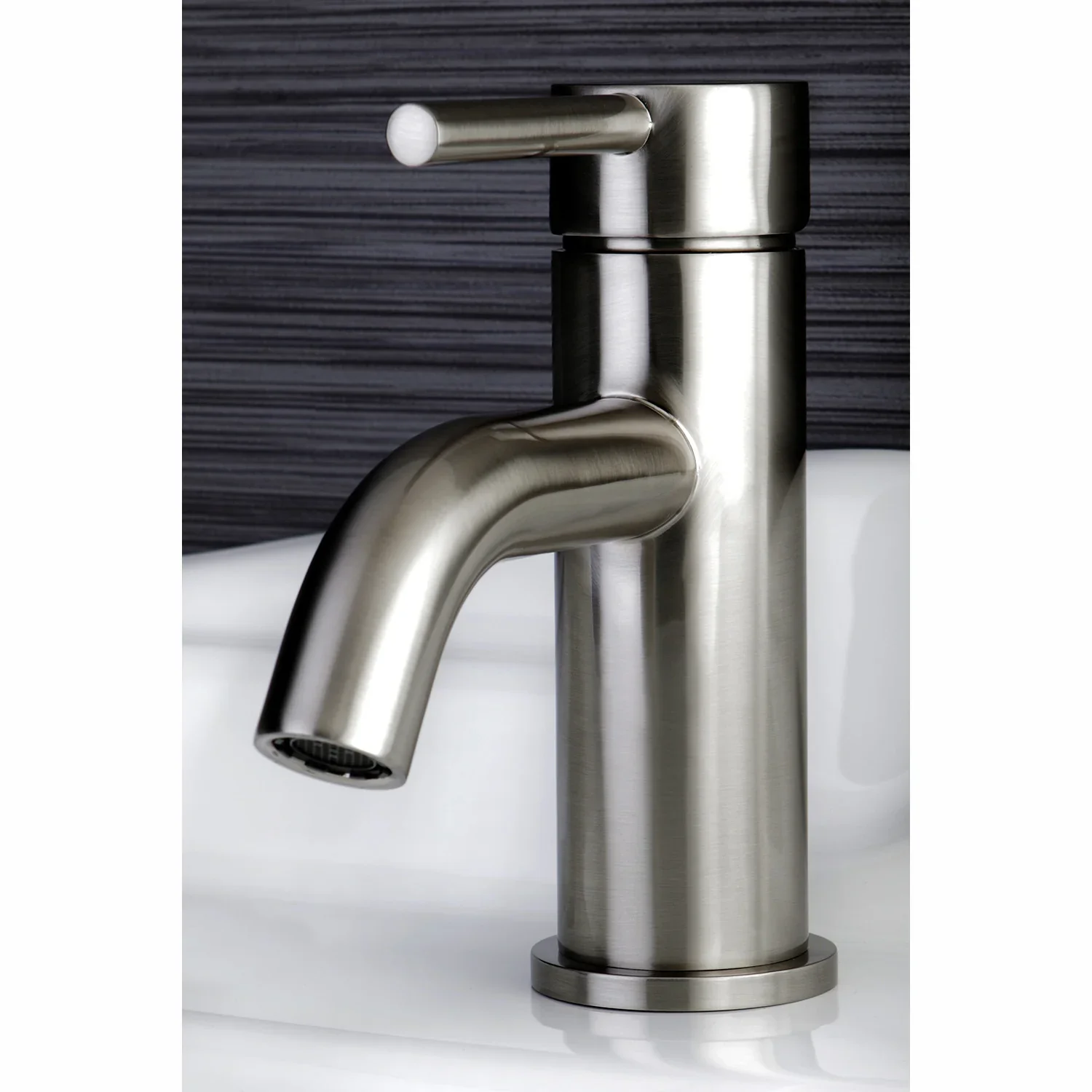 Kingston Brass Concord One-Handle Single-Hole Bathroom Faucet with Push Pop-Up Drain, Brushed Nickel (LS8228DL) - Image 4
