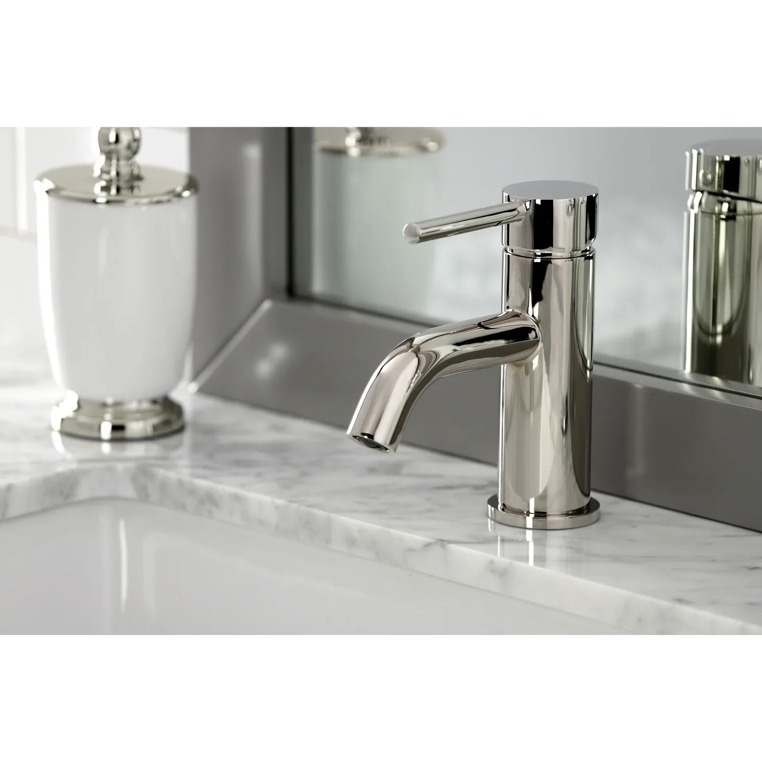 Kingston Brass Concord One-Handle Single-Hole Bathroom Faucet with Push Pop-Up Drain, Polished Nickel (LS822DLPN) - Image 4