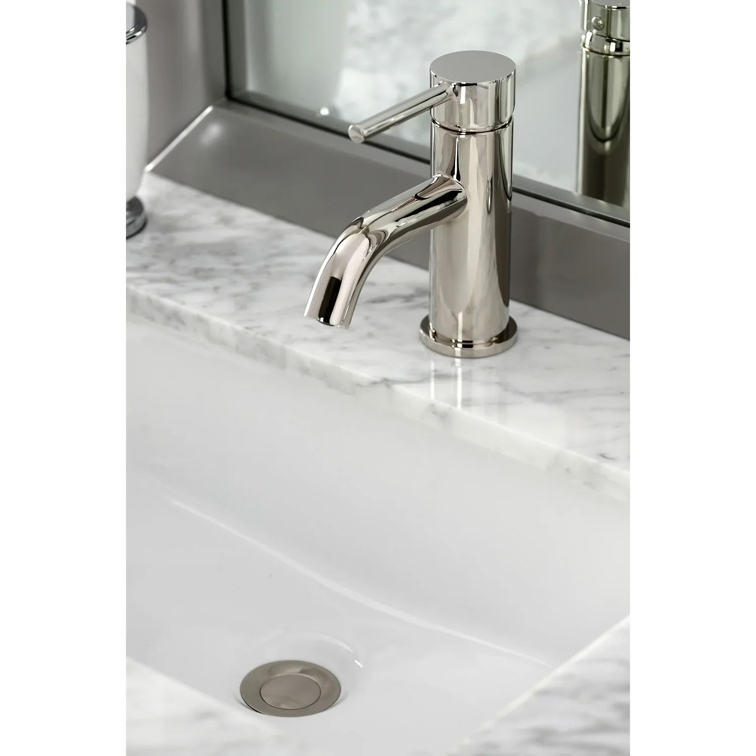 Kingston Brass Concord One-Handle Single-Hole Bathroom Faucet with Push Pop-Up Drain, Polished Nickel (LS822DLPN) - Image 5