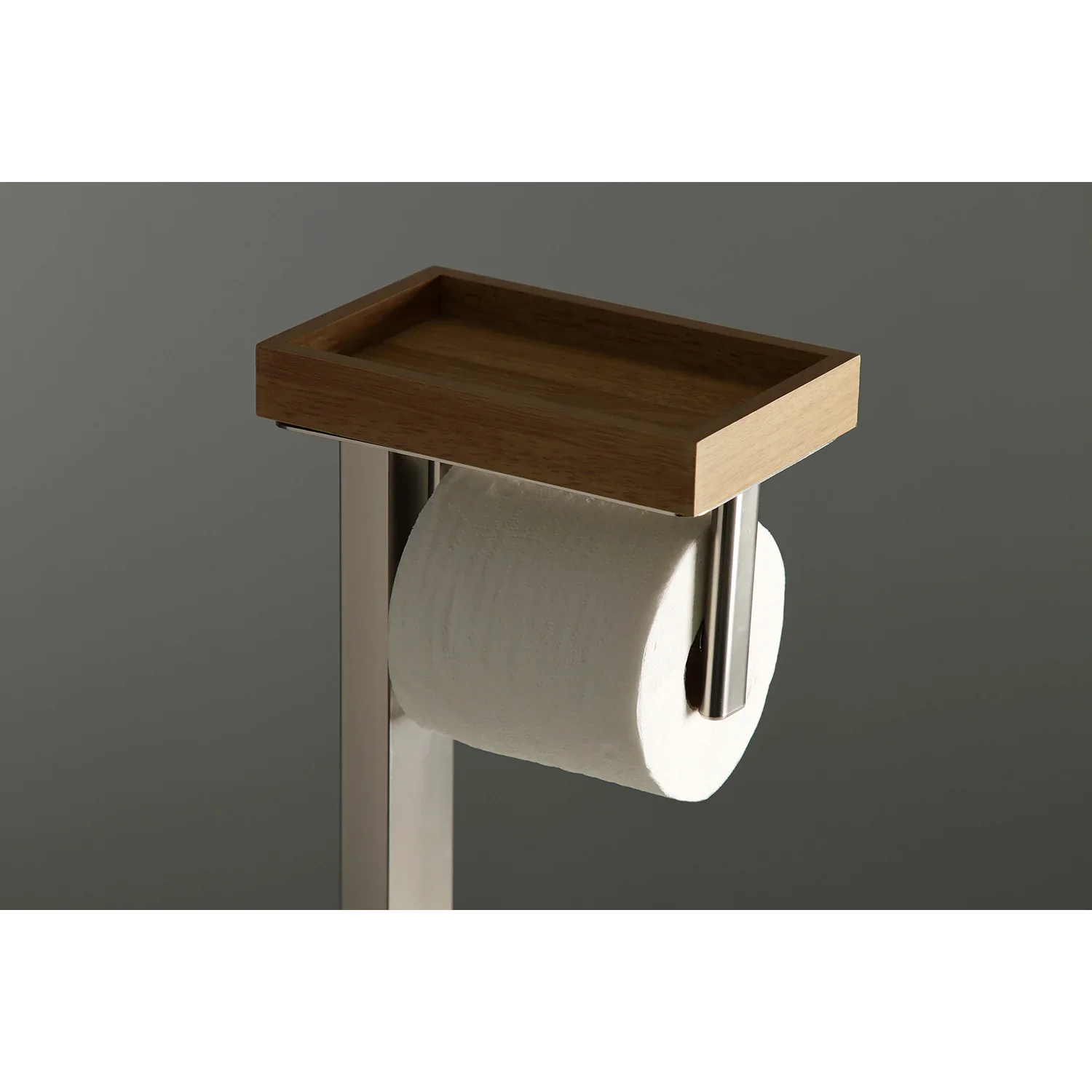 Kingston Brass Edenscape Freestanding Toilet Paper Holder with Storage Shelf, Brushed Nickel (SCC8508) - Image 4