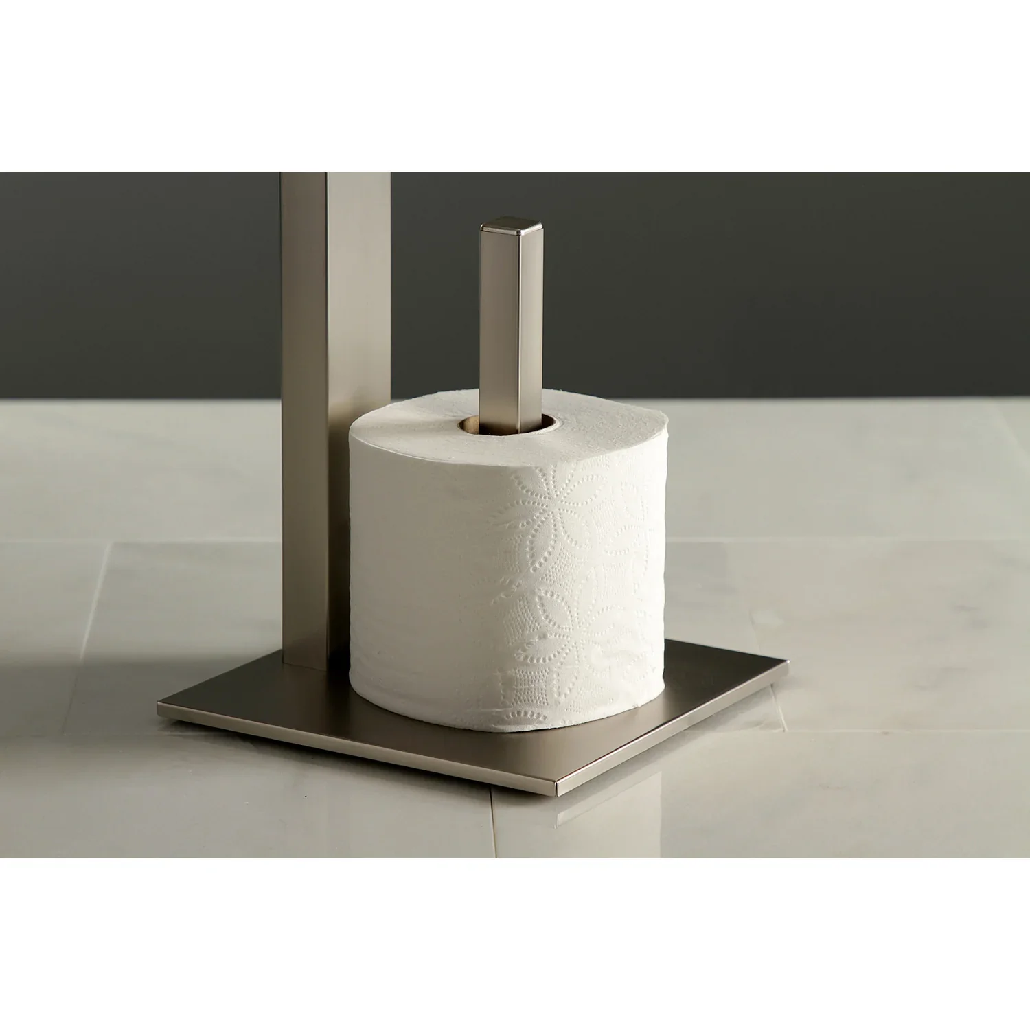 Kingston Brass Edenscape Freestanding Toilet Paper Holder with Storage Shelf, Brushed Nickel (SCC8508) - Image 5