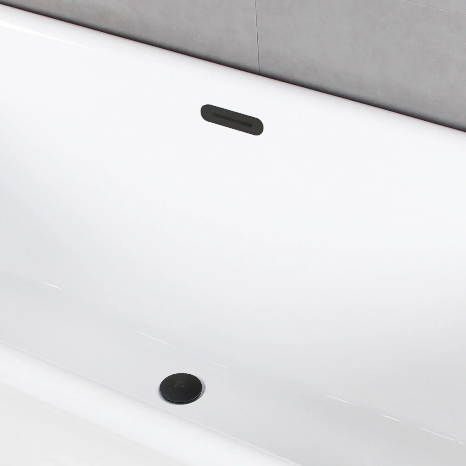 Kingston Brass 55" Acrylic Oval Double Ended Freestanding Tub with Drain, Glossy White/Matte Black (VT7DE552823C420) - Image 2