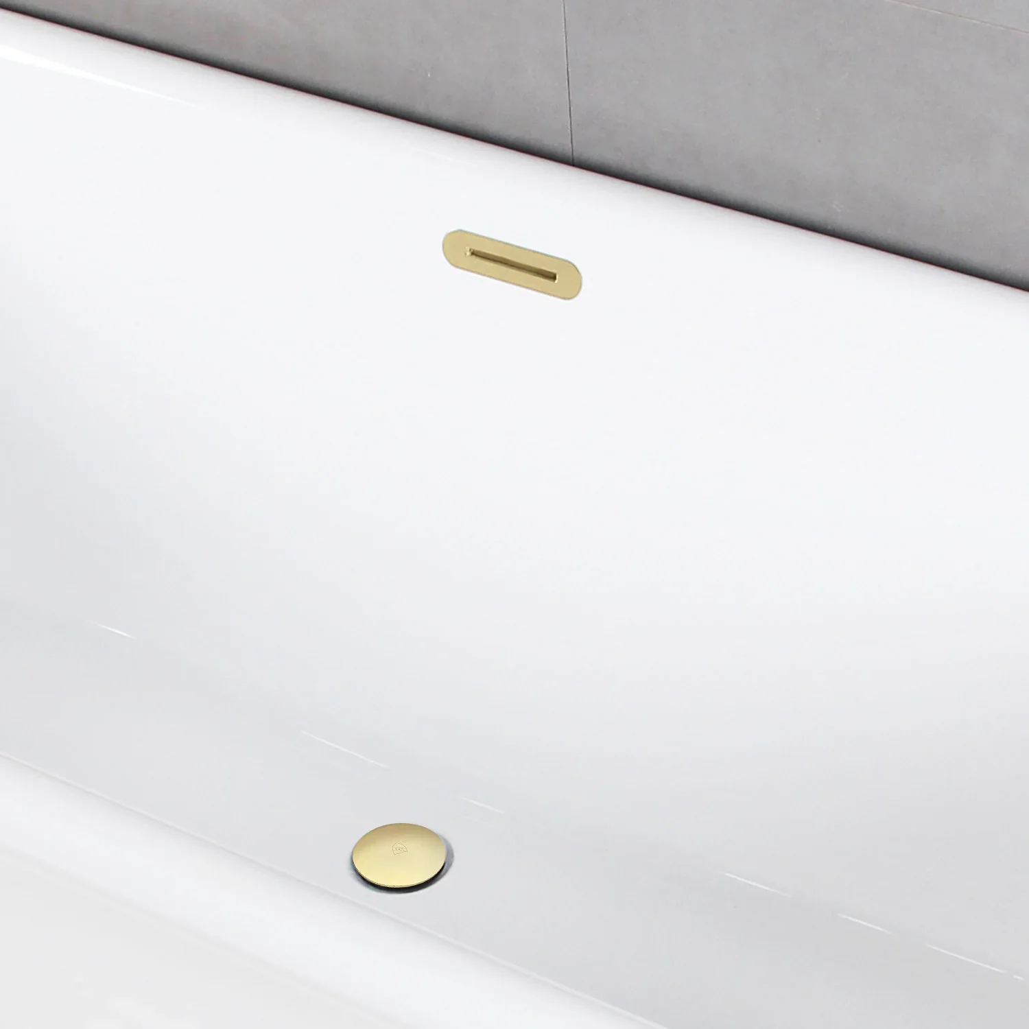 Kingston Brass 55" Acrylic Oval Double Ended Freestanding Tub with Drain, Glossy White/Polished Brass (VT7DE552823C422) - Image 2