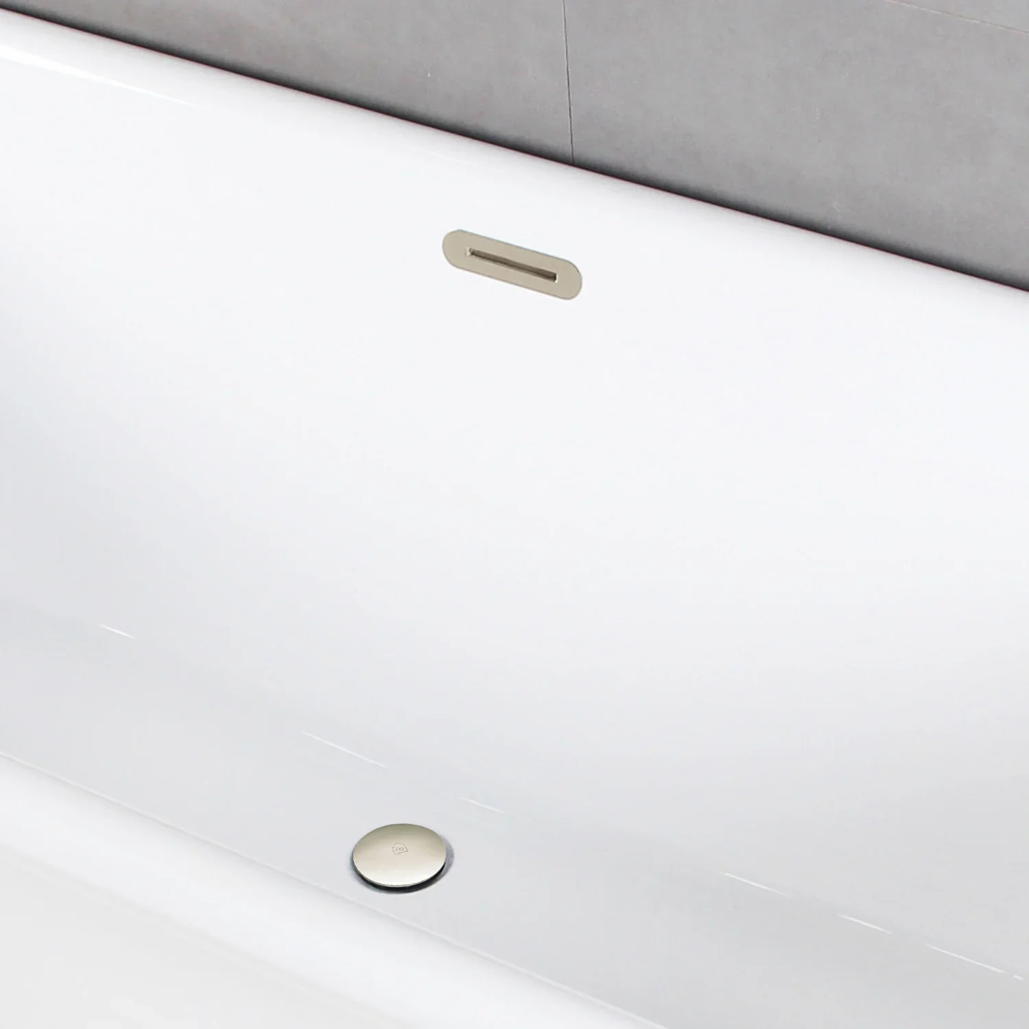 Kingston Brass 55" Acrylic Oval Double Ended Freestanding Tub with Drain, Glossy White/Polished Nickel (VT7DE552823C426) - Image 2