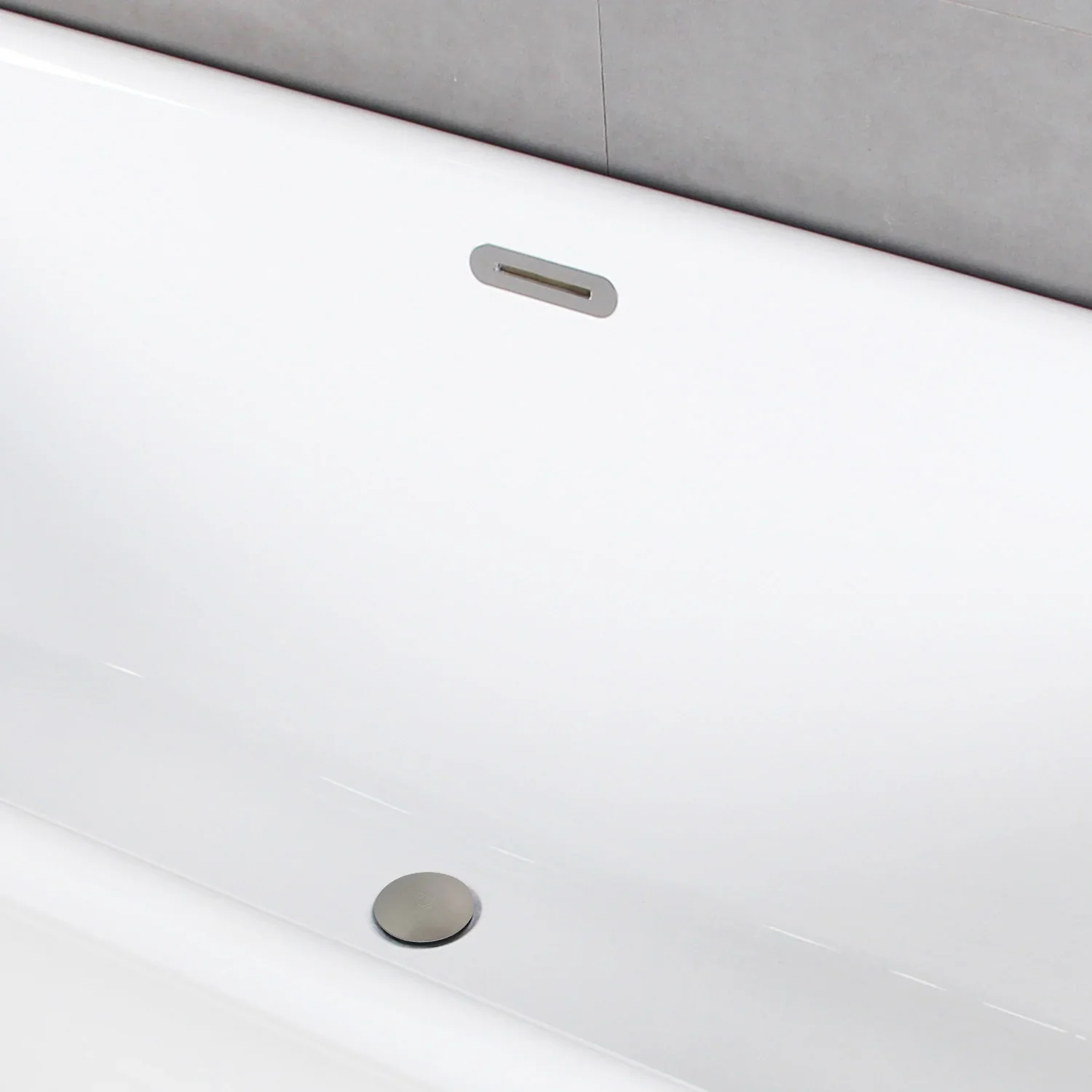 Kingston Brass 55" Acrylic Oval Double Ended Freestanding Tub with Drain, Glossy White/Brushed Nickel (VT7DE552823C428) - Image 2