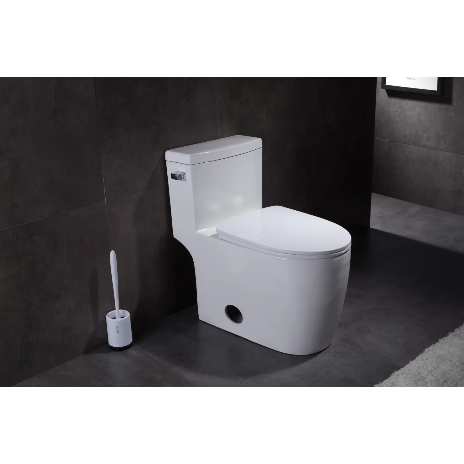 Kingston Brass Courtyard One-Piece 1.28 GPF Single Flush Elongated Toilet, White (VTC2995) - Image 2