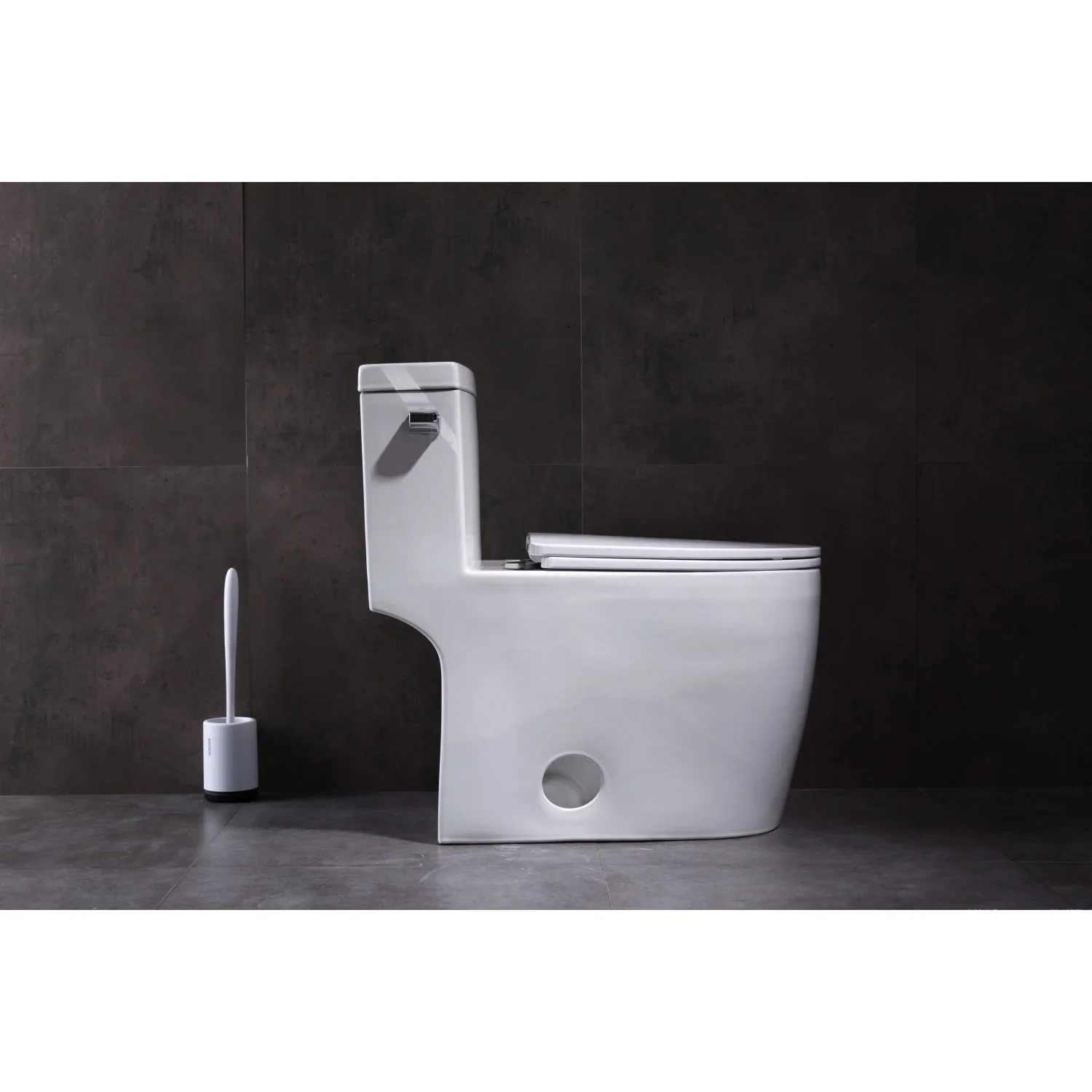 Kingston Brass Courtyard One-Piece 1.28 GPF Single Flush Elongated Toilet, White (VTC2995) - Image 5