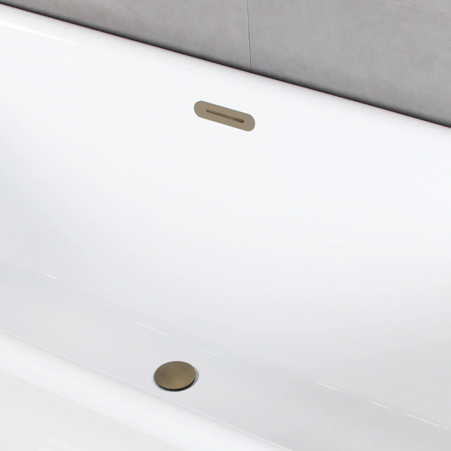 Kingston Brass 66" Acrylic Oval Double Ended Pedestal Tub with Drain (No Faucet Drillings), Glossy White/Antique Brass (VTDE663124C423) - Image 2