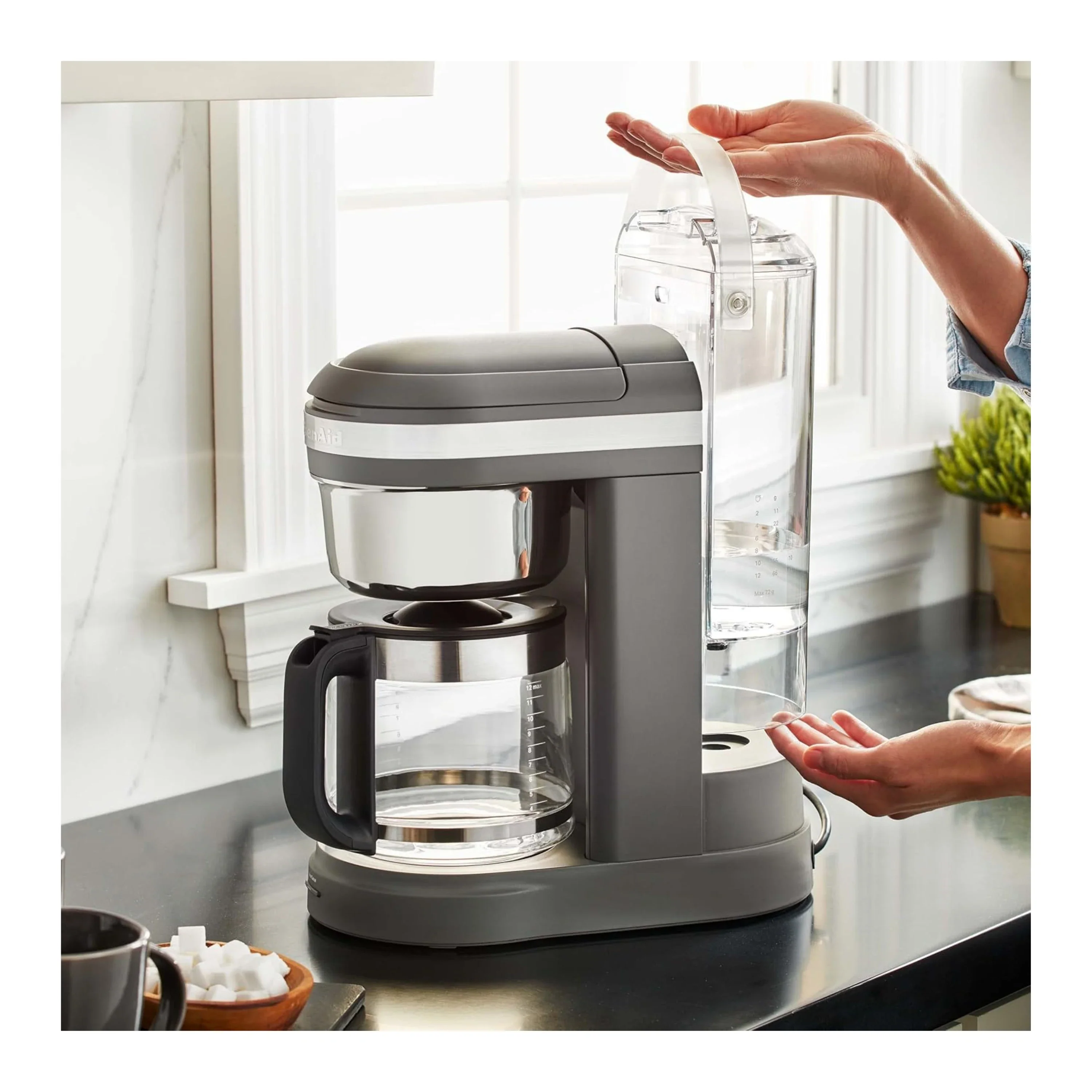 KitchenAid 12-Cup Drip Coffee Maker with Spiral Showerhead & Programmable Warming Plate in Matte Charcoal Gray (KCM1209DG) - Image 3