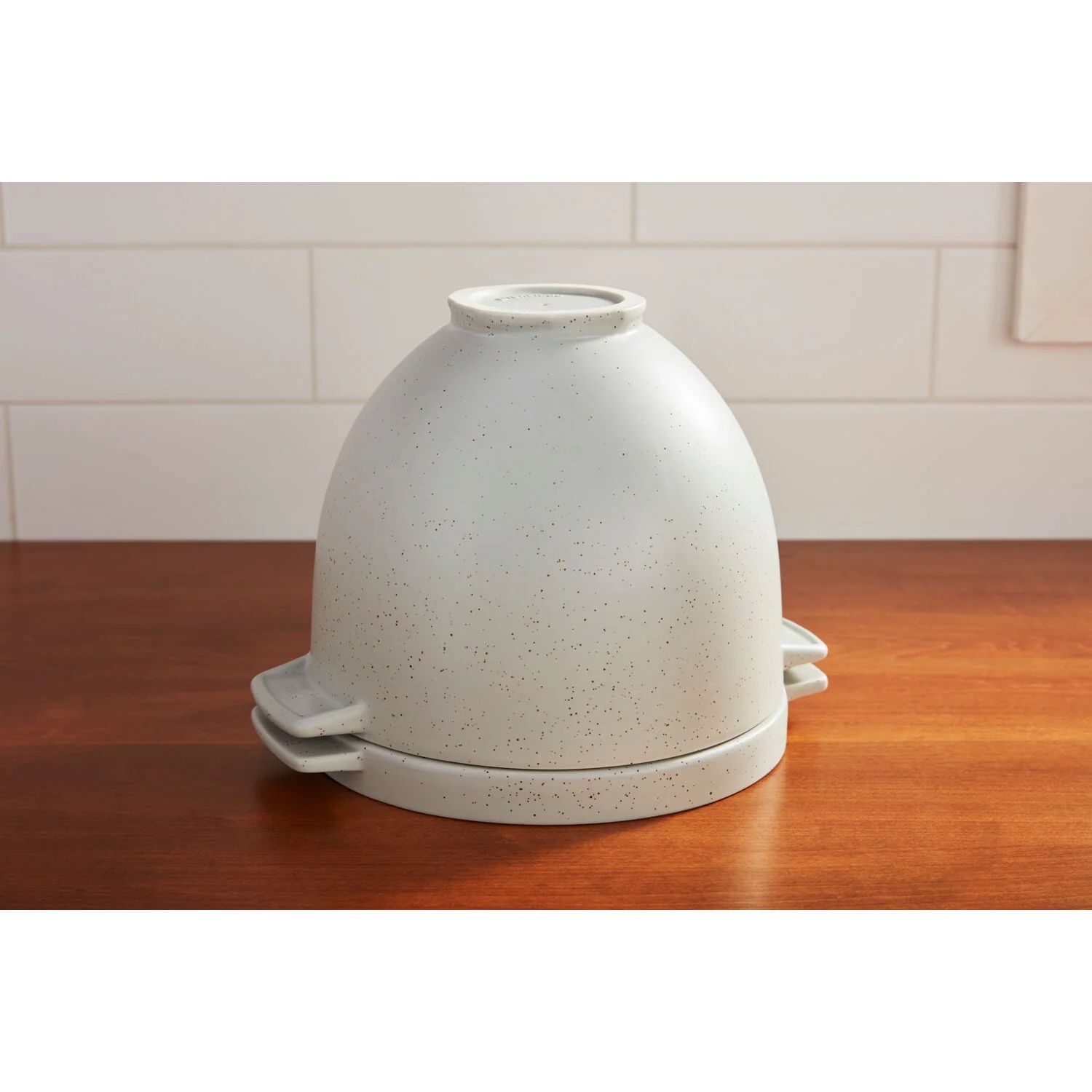 KitchenAid Bread Bowl with Baking Lid in Grey Speckled Ceramic (KSM2CB5BGS) - Image 4