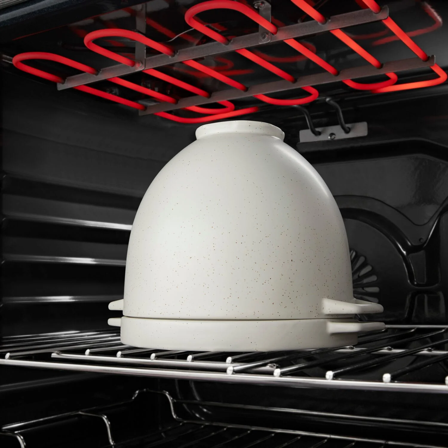 KitchenAid Bread Bowl with Baking Lid in Grey Speckled Ceramic (KSM2CB5BGS) - Image 7