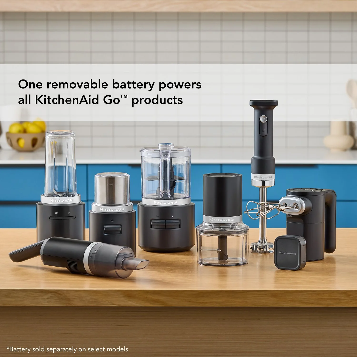 KitchenAid Cordless 12V Hand Blender in Black Matte with Battery, USB-C Cable, & Wall Adapter (KHBRV75BM) - Image 3