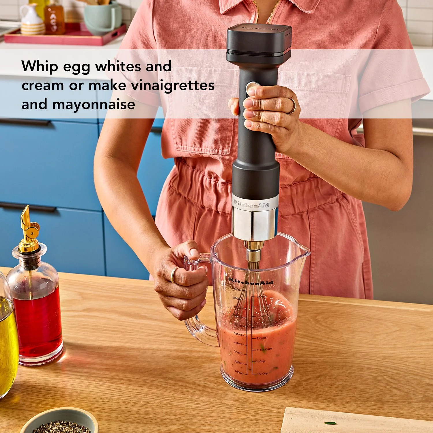 KitchenAid Cordless 12V Hand Blender in Black Matte with Battery, USB-C Cable, & Wall Adapter (KHBRV75BM) - Image 4