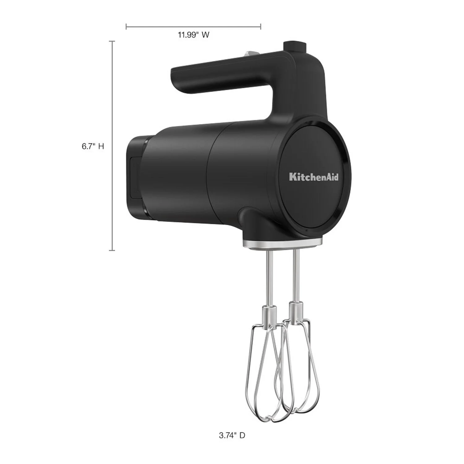 KitchenAid Go Cordless 12V Hand Mixer in Black Matte with Battery, USB-C Cable, Wall Adapter Included (KHMR762BM) - Image 8