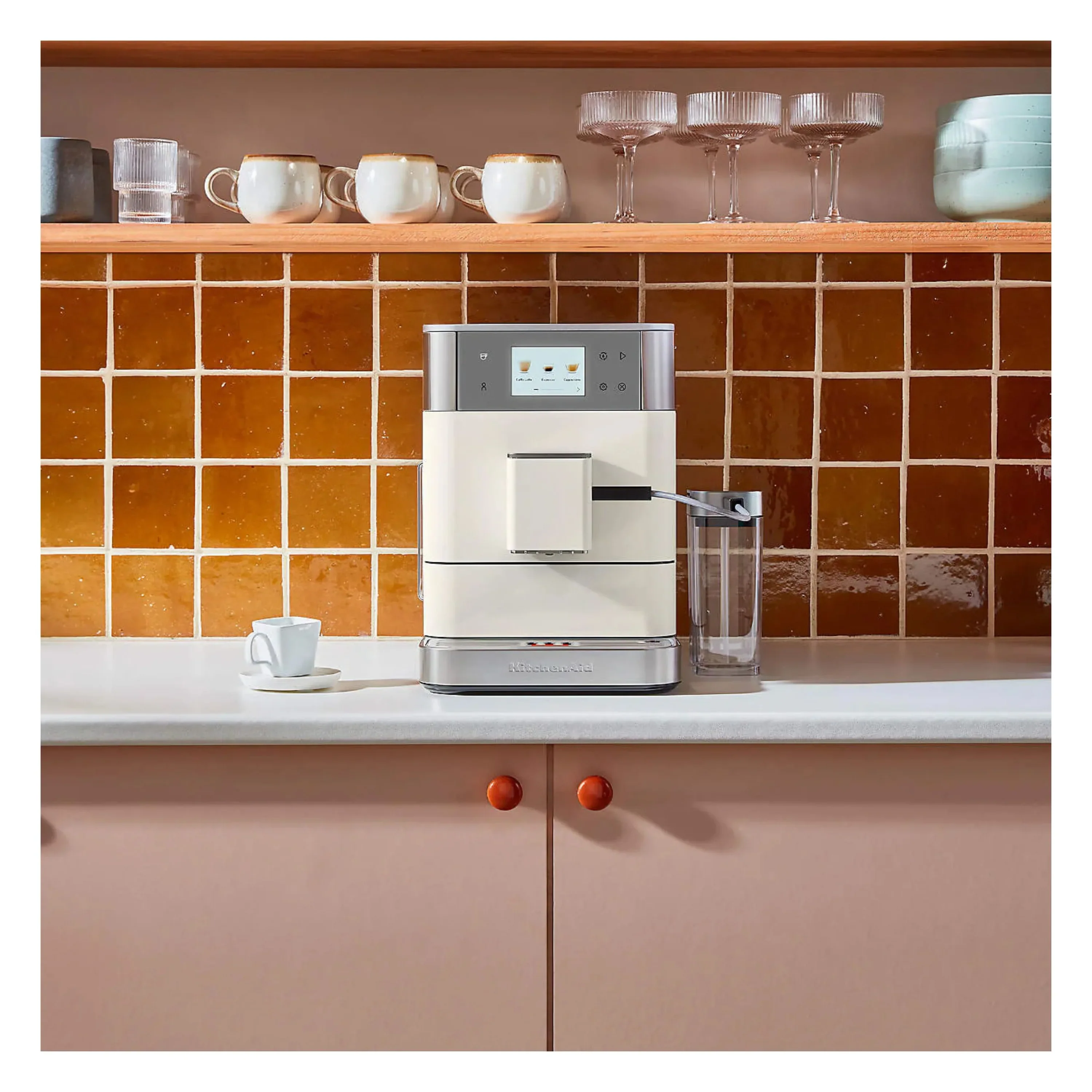 KitchenAid Fully Automatic Espresso Machine KF7 with Milk Container in Porcelain White (KES8557PL) - Image 3