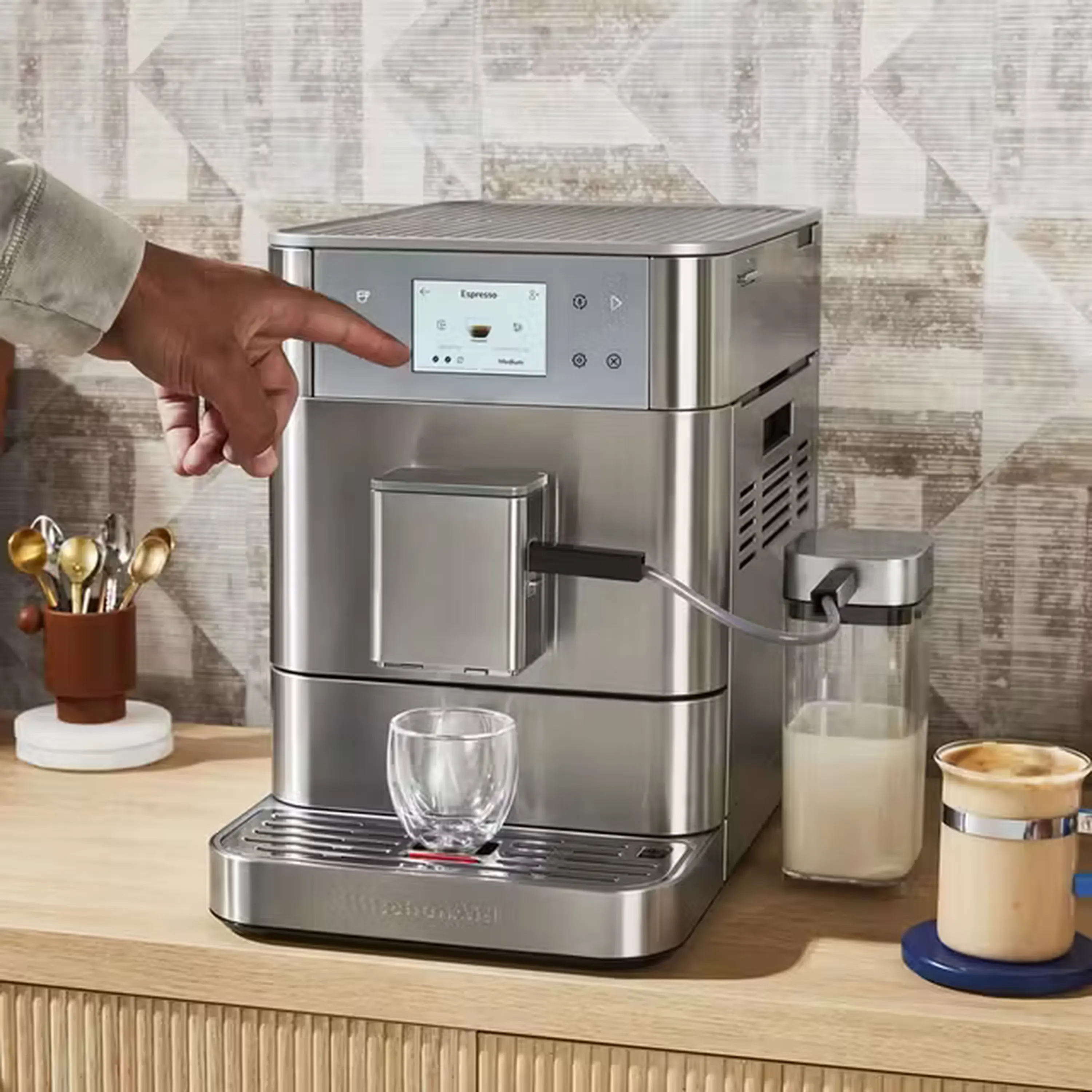 KitchenAid Fully Automatic Espresso Machine KF8 with Milk Container in Stainless Steel (KES8558SX) - Image 2