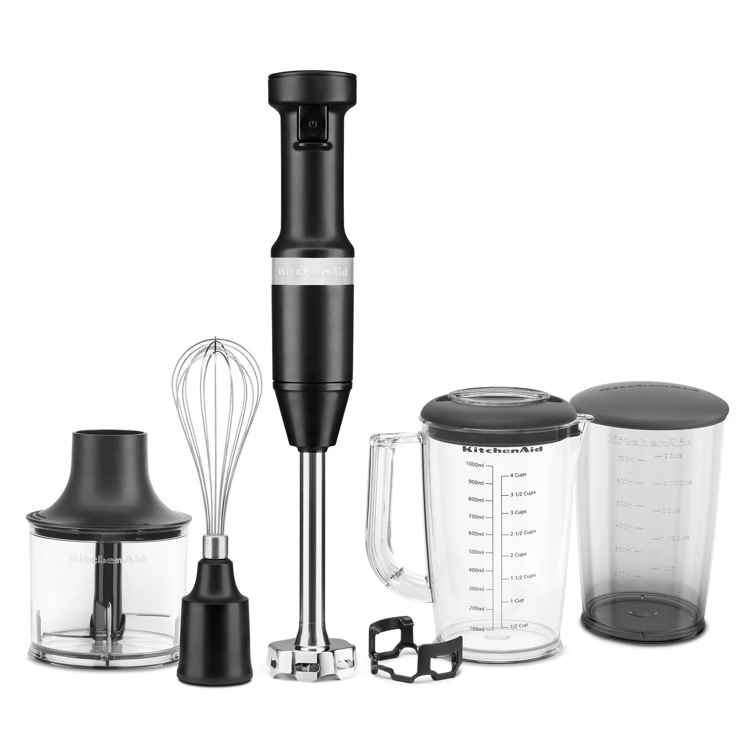 KitchenAid Immersion Blender Corded Variable Speed Trigger, Blending Jar W/Lid in Black Matte (KHBV83BM) - Image 4