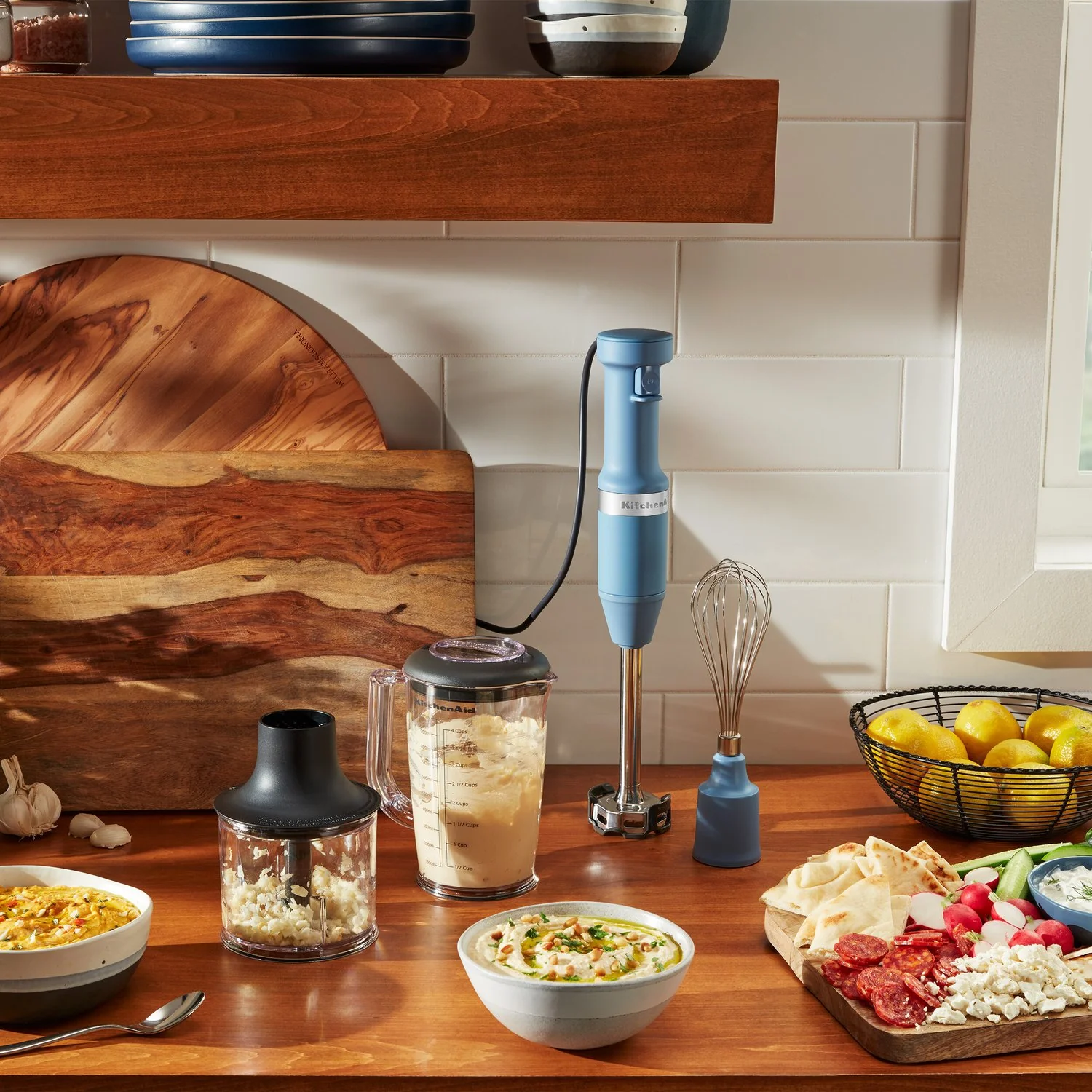 KitchenAid Immersion Blender Corded Variable Speed Trigger, Blending Jar W/Lid in Blue Velvet (KHBV83VB) - Image 2