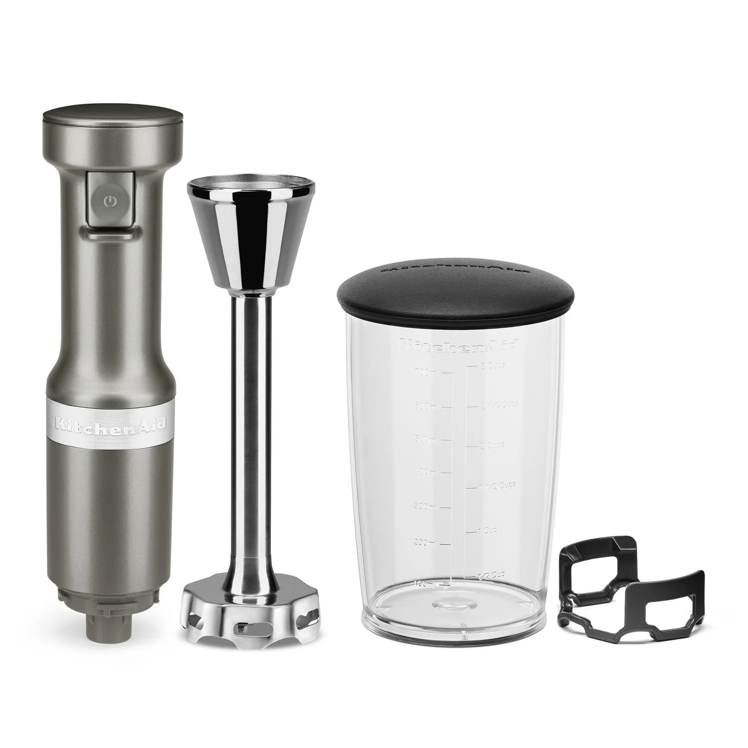 KitchenAid Immersion Blender Corded Variable Speed Trigger, Blending Jar W/Lid in Contour Silver (KHBV53CU) - Image 3