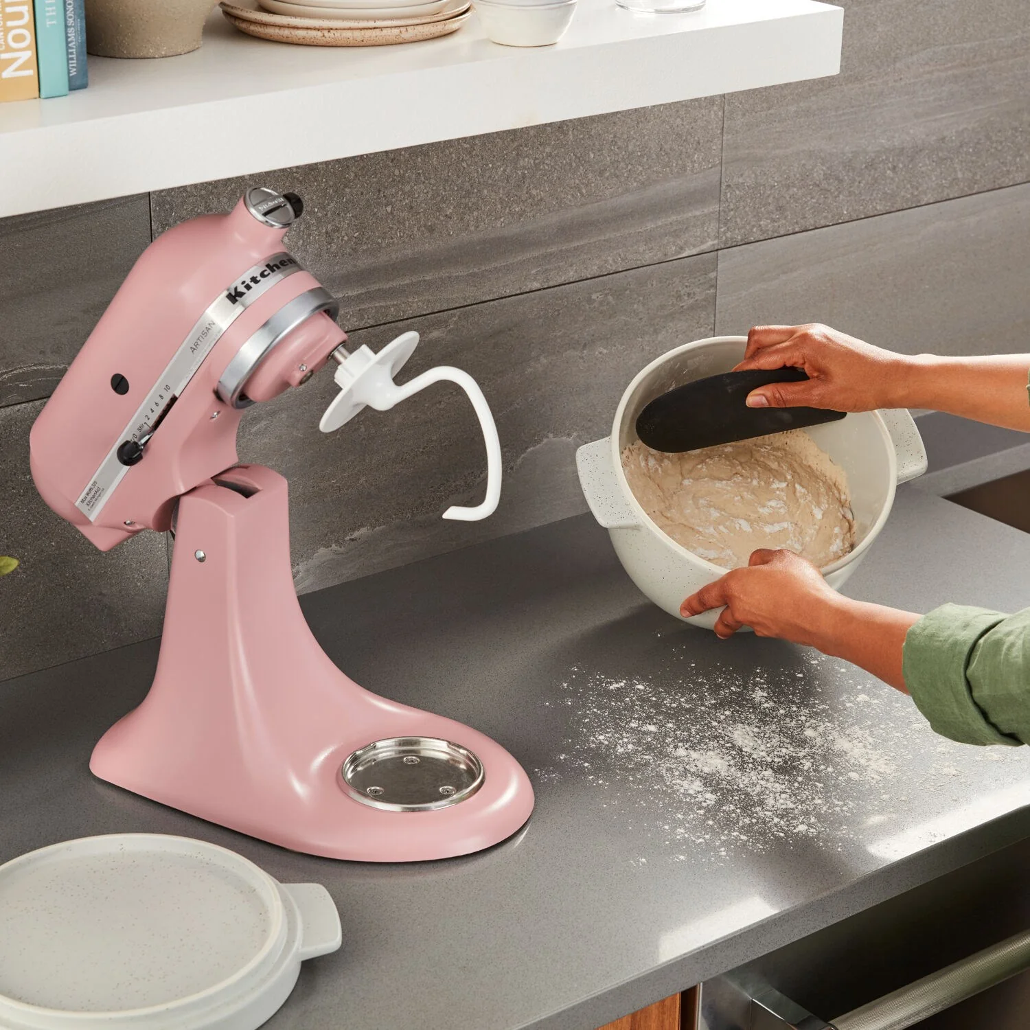 KitchenAid Artisan 5-Quart Tilt-Head Stand Mixer in Matte Dried Rose (KSM150PSDR) - Image 5
